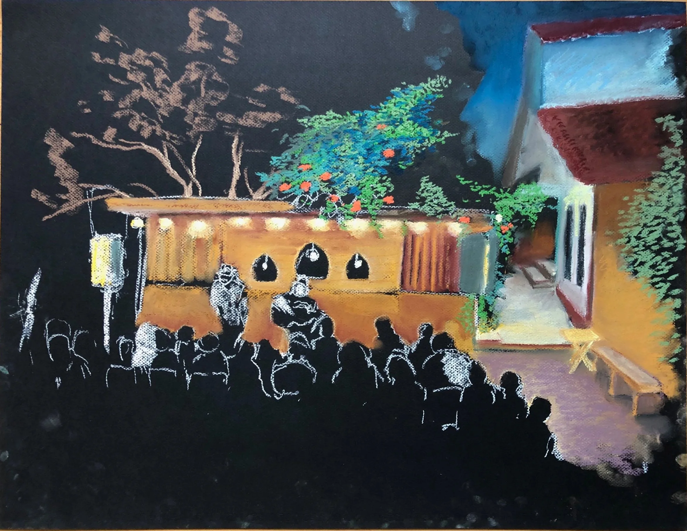 House concert. Pastel on paper, 19 x 24 in. 2021