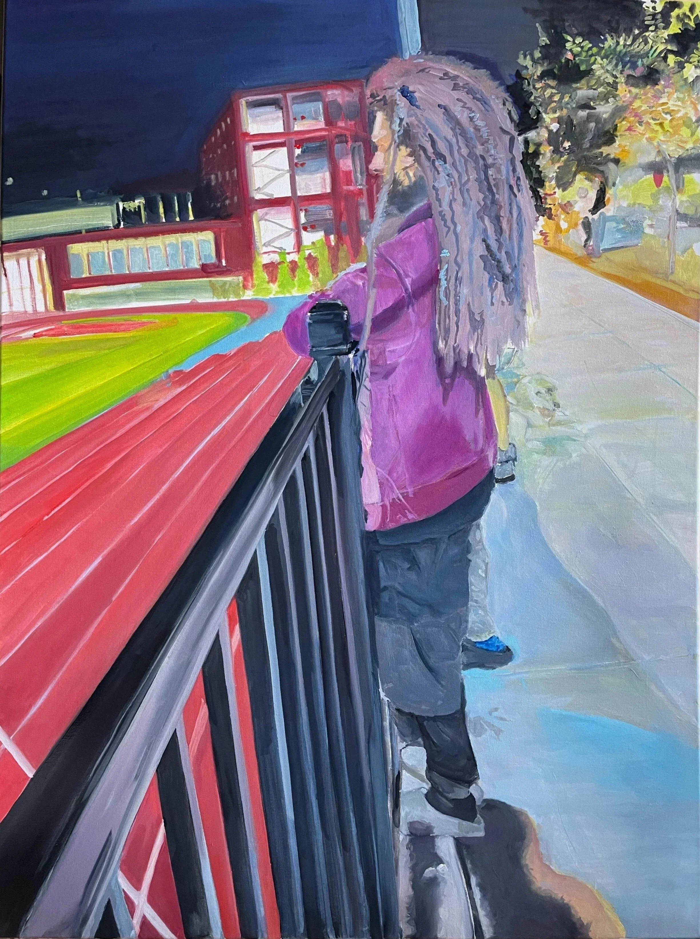 Homecoming game. Oil on linen. 40 x 30 in. 2023.