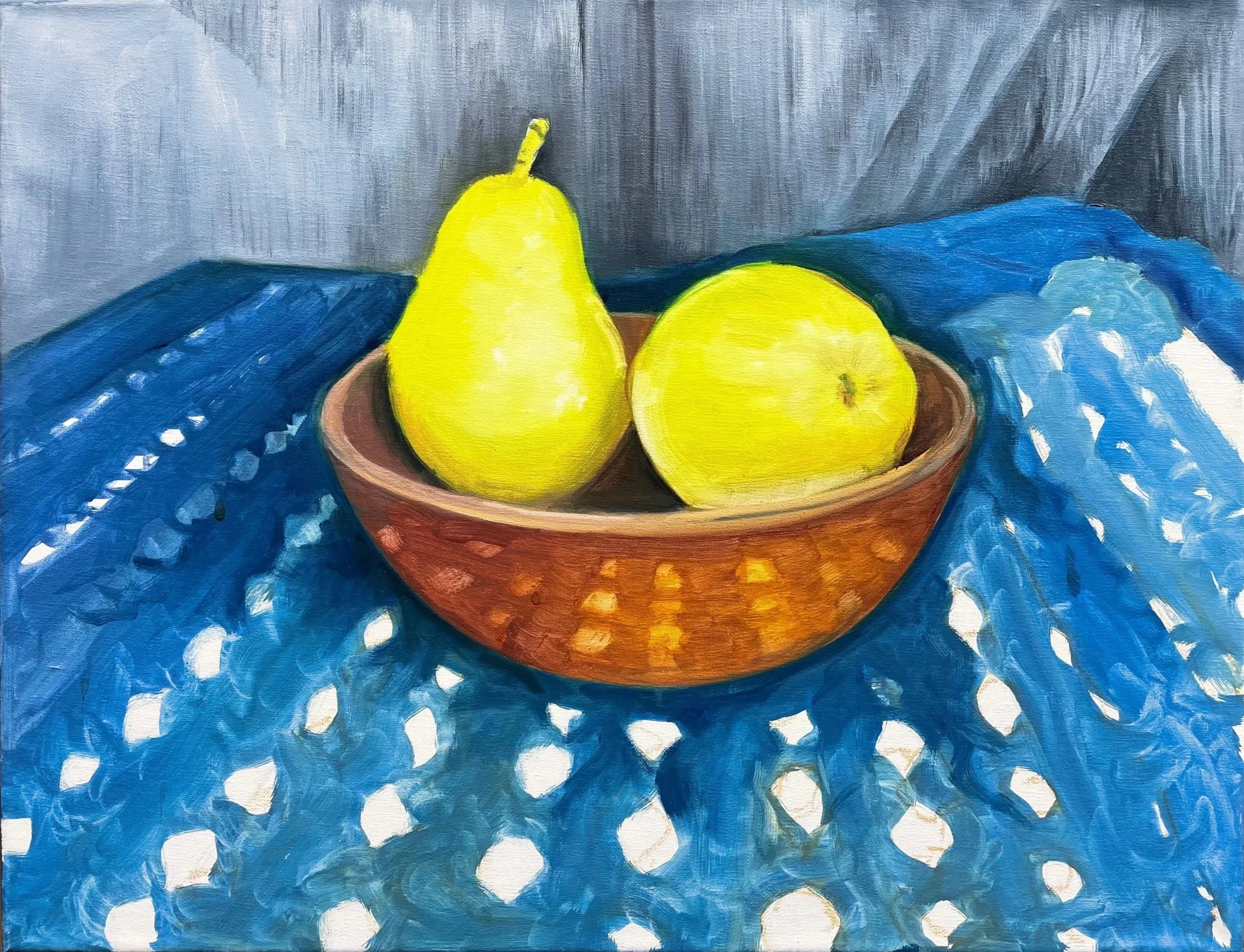 Pears. Oil on linen, 12 x 18 in. 2023