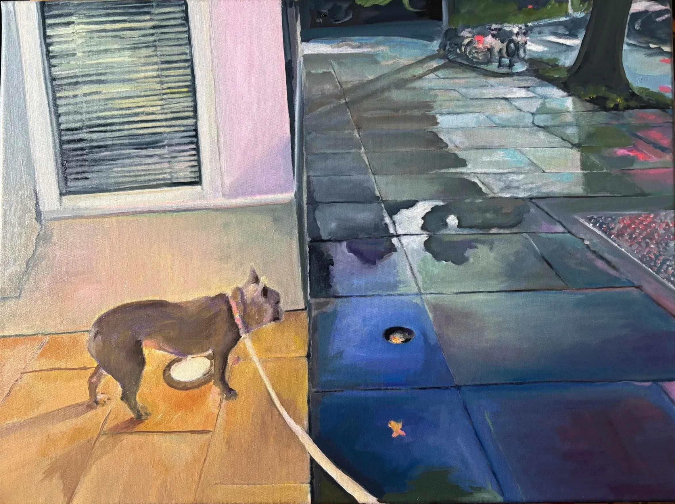 Appraising the panorama as the night unfurls (Cognizance II). Oil on linen, 18 x 24 in. 2026.