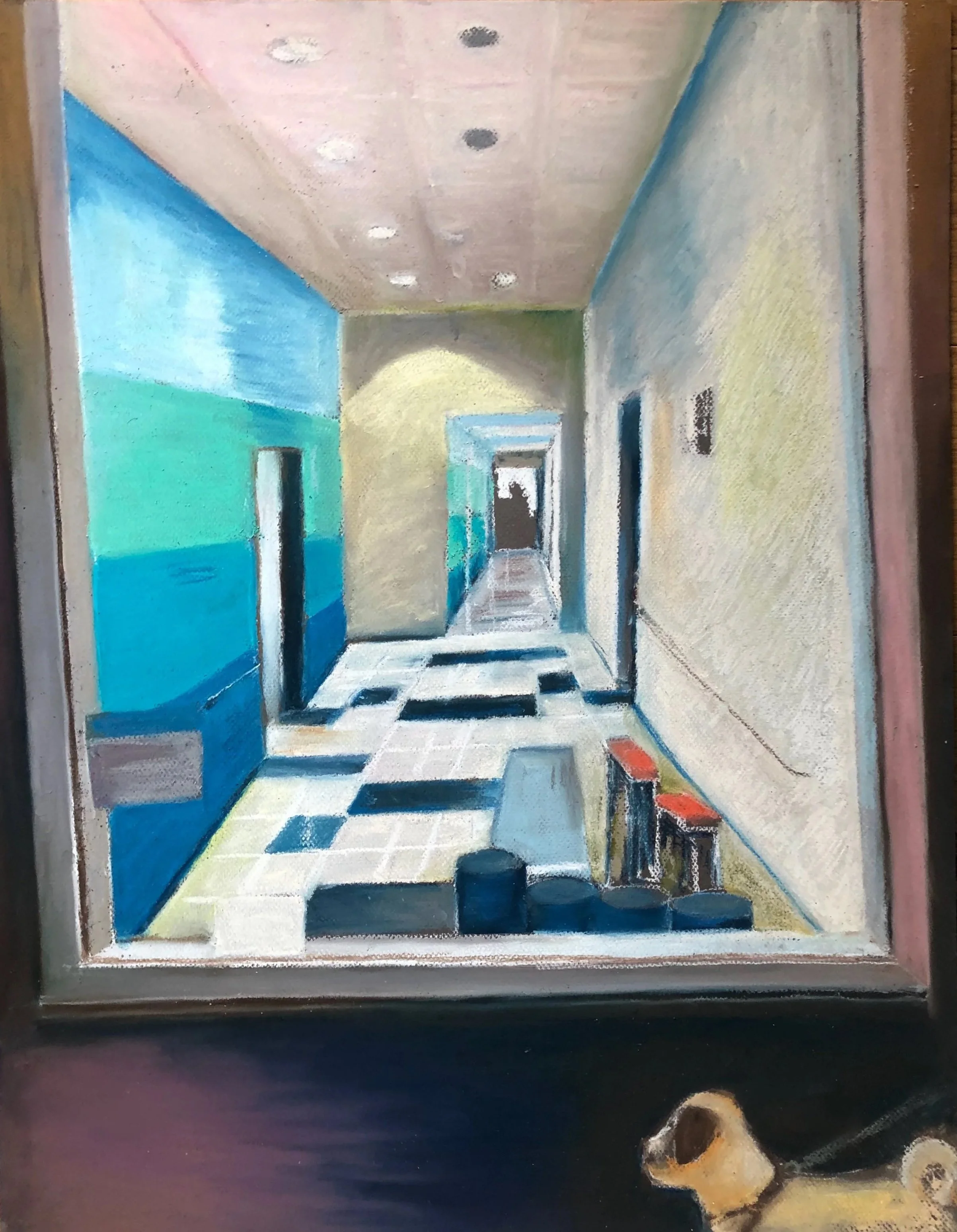 Night walk. Pastel on paper, 24 x 19 in. 2022