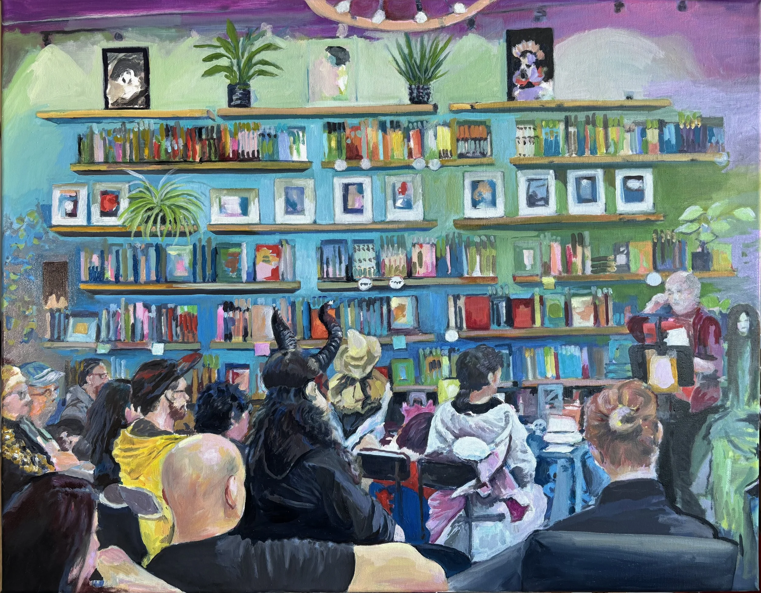 The Reading Party. Oil on linen, 22 x 28 in. 2026