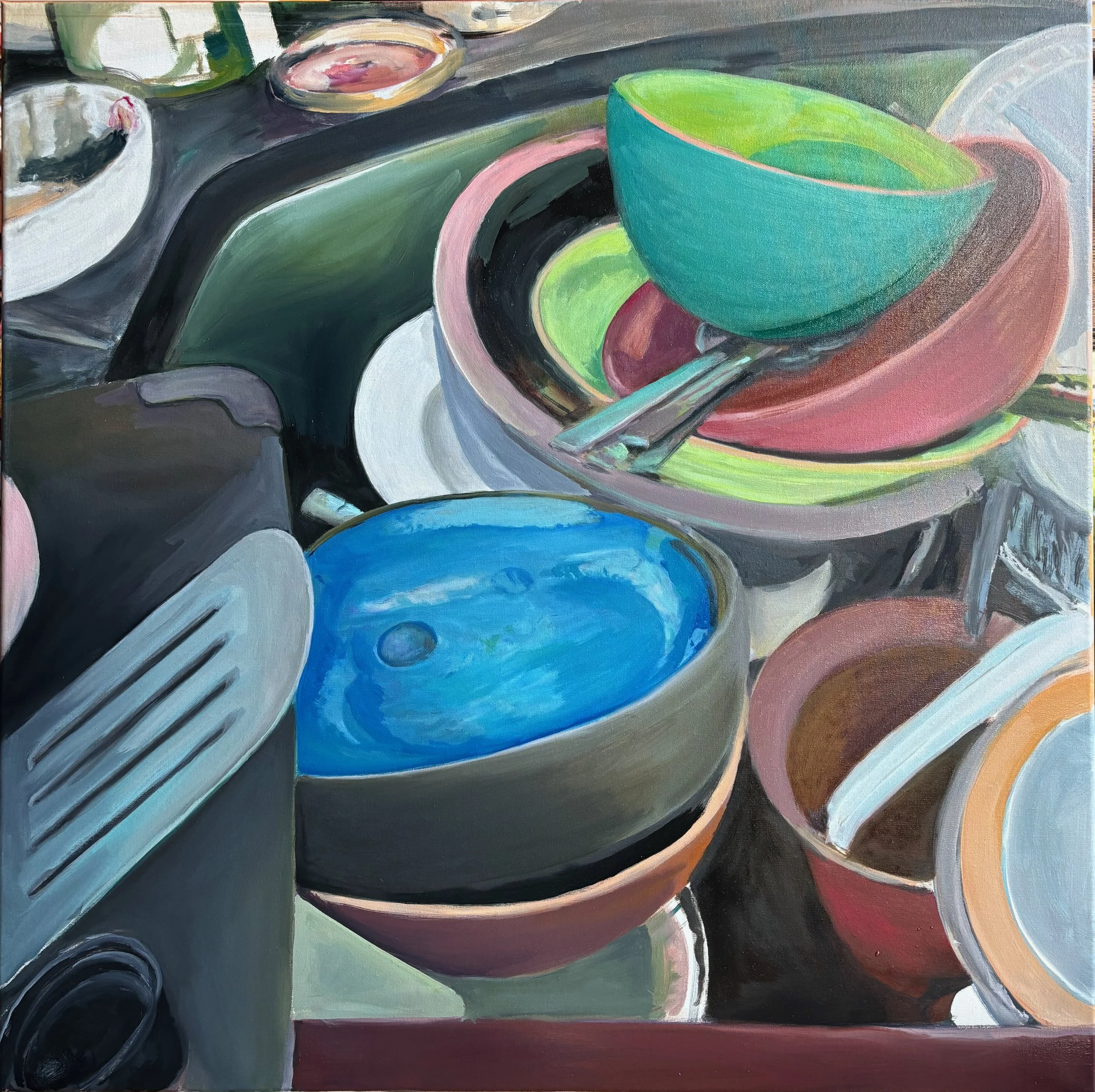 Hidden evidence. Oil on linen, 30 x 30 in. 2024