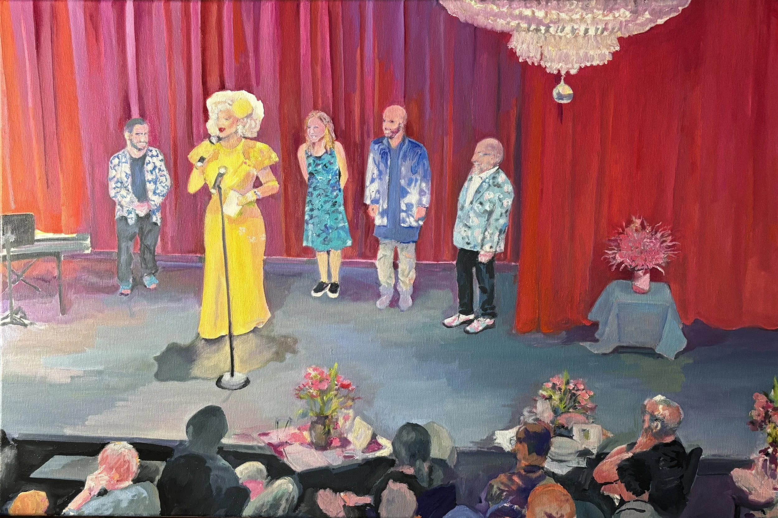 Full Bloom Gala. Oil on linen, 2026. 24 x 36 in.