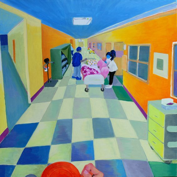 Conditioning. Acrylic on drywall, 20 x 20 in. Crisis, Color, and Synthesis, 2010