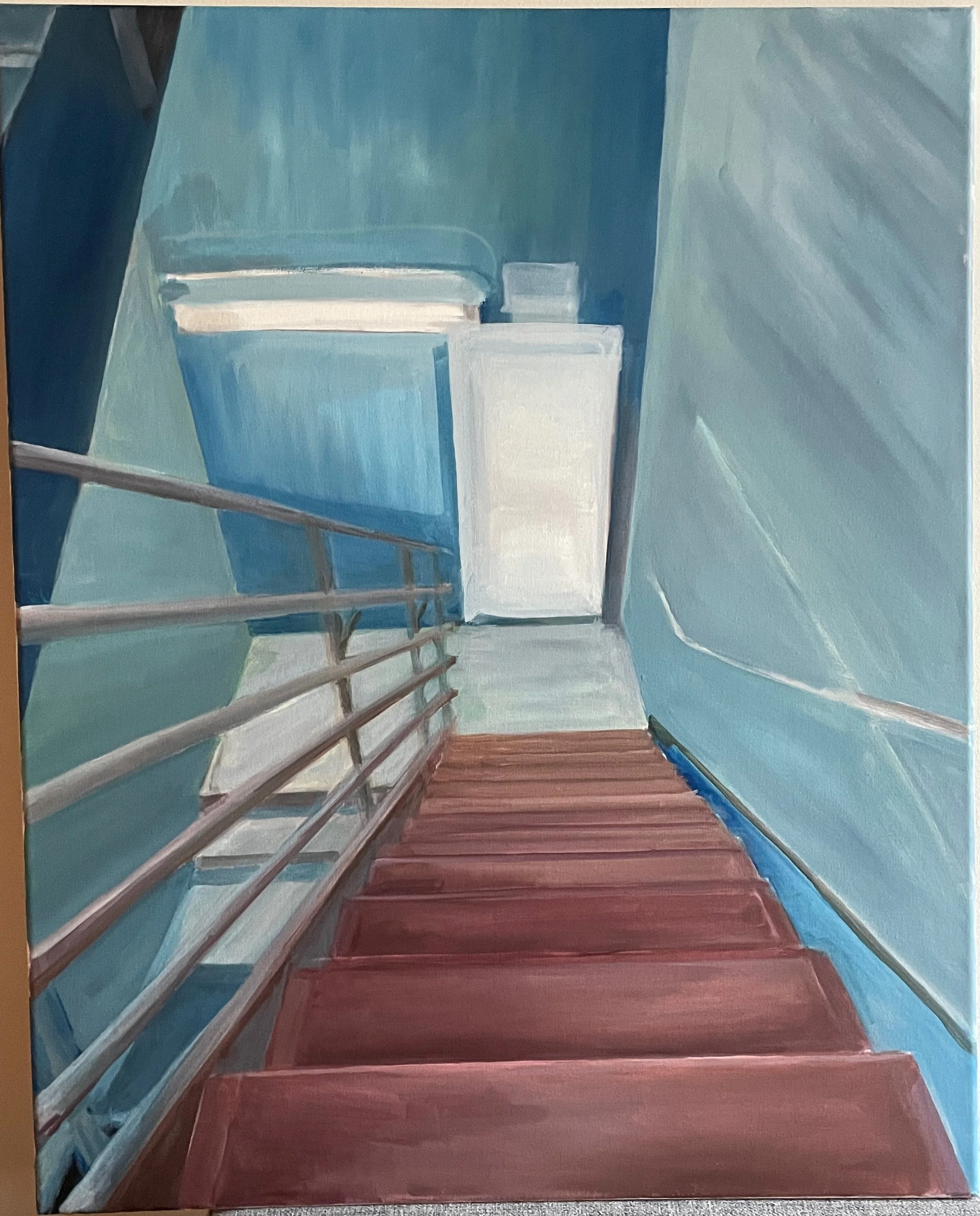 Ghost stairwell. Oil on linen, 24 x 30 in. 2023
