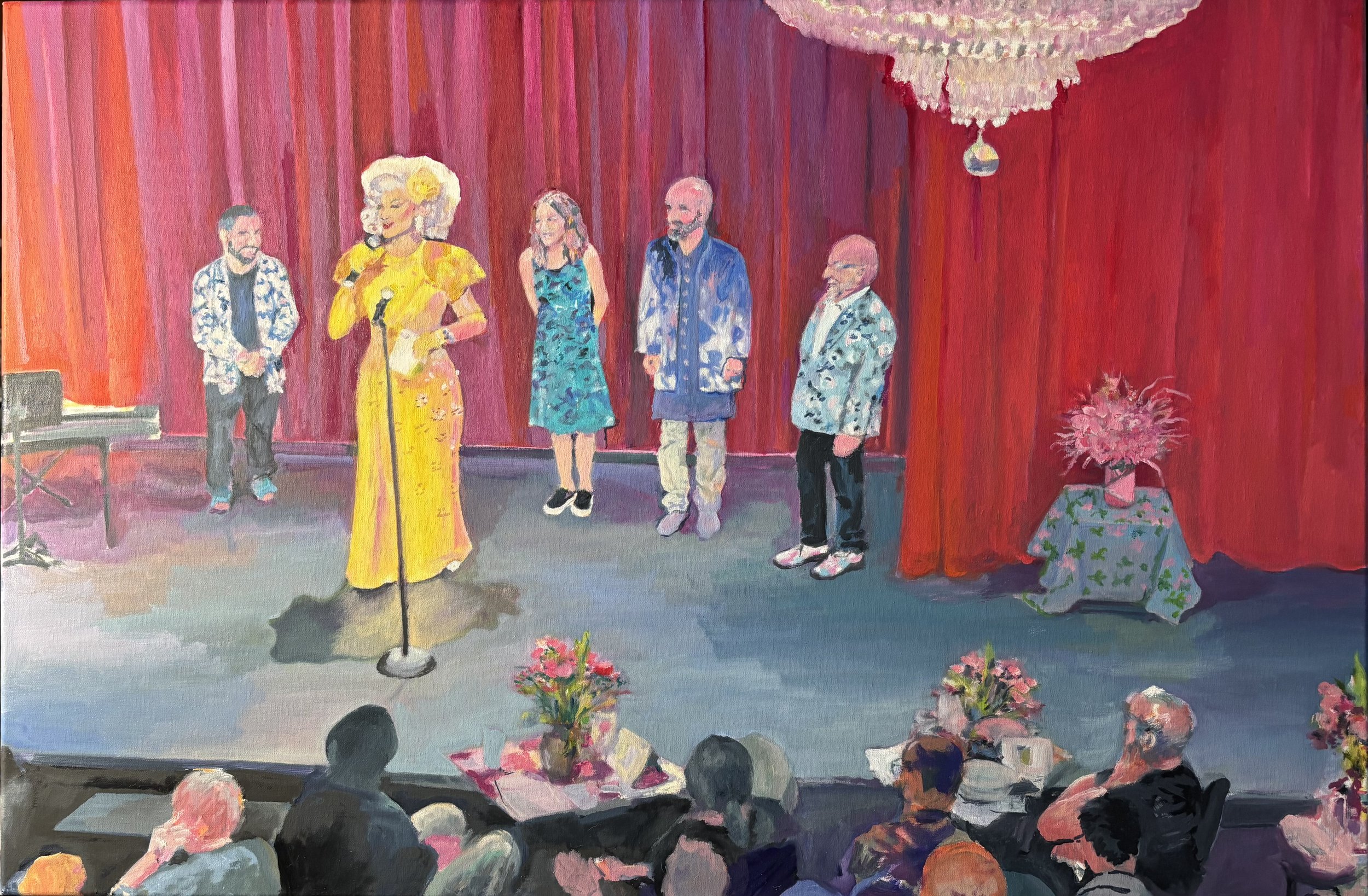 Full Bloom Gala. Oil on linen, 2026. 24 x 36 in.