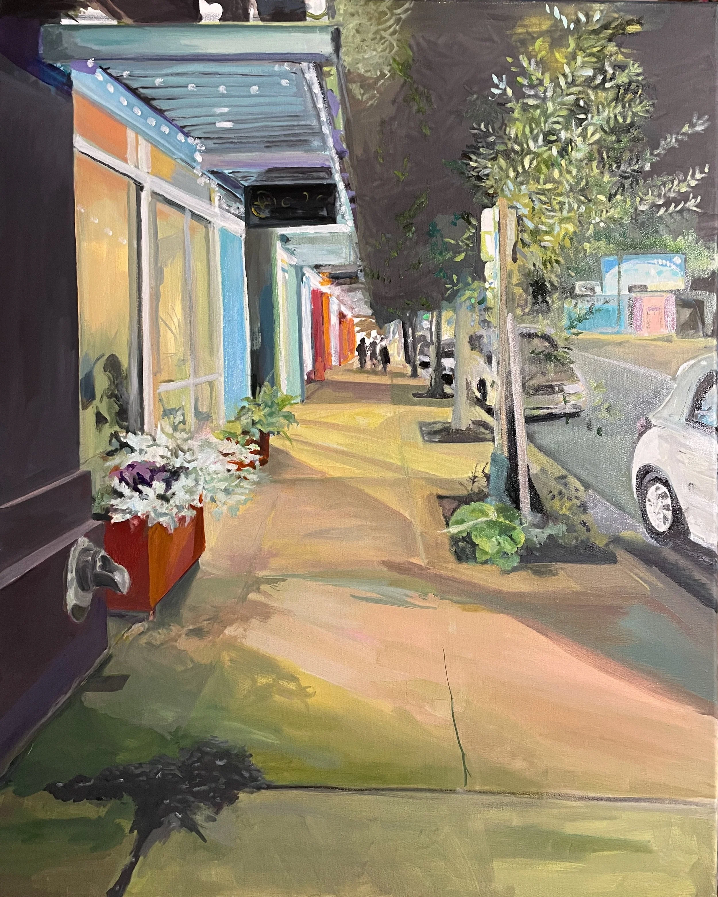 After the movie. 
Oil on linen, 24 x 30 in. 
2023