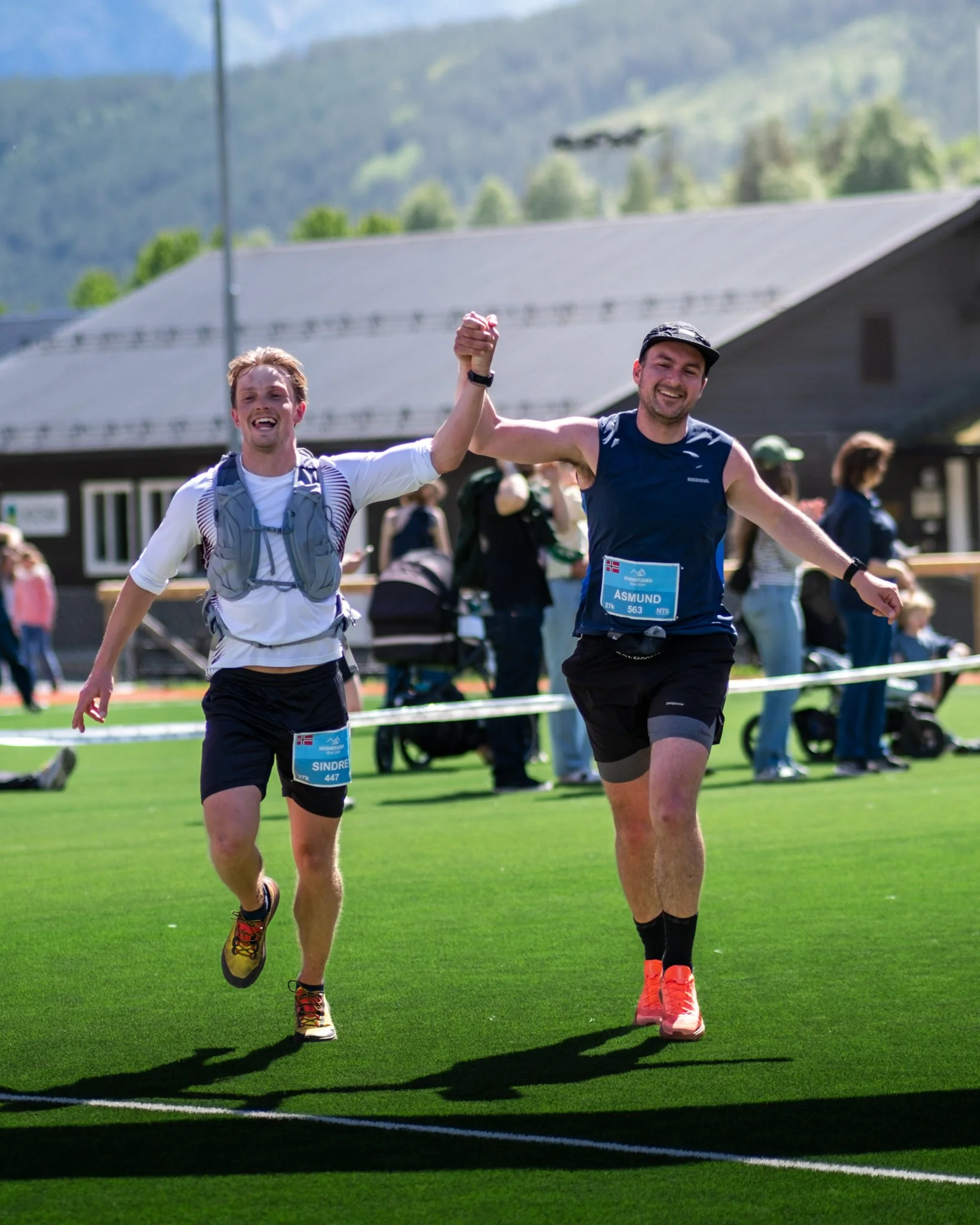 Celebrating before the finish line