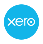 Blue circle with white 'xero' logo inside