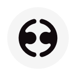 Symbol of a camera lens within a circle