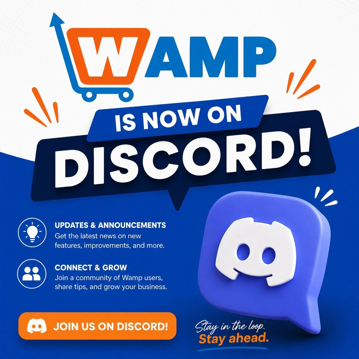 The Wamp Discord is officially where it&rsquo;s happening 🔥

Inside you'll get:
✨ First looks at new updates
✨ Sneak peeks of upcoming features
✨ Tips, tricks, and strategies
✨ Connect with other sellers
✨ Stay in the loop 

If you use Wamp or have 