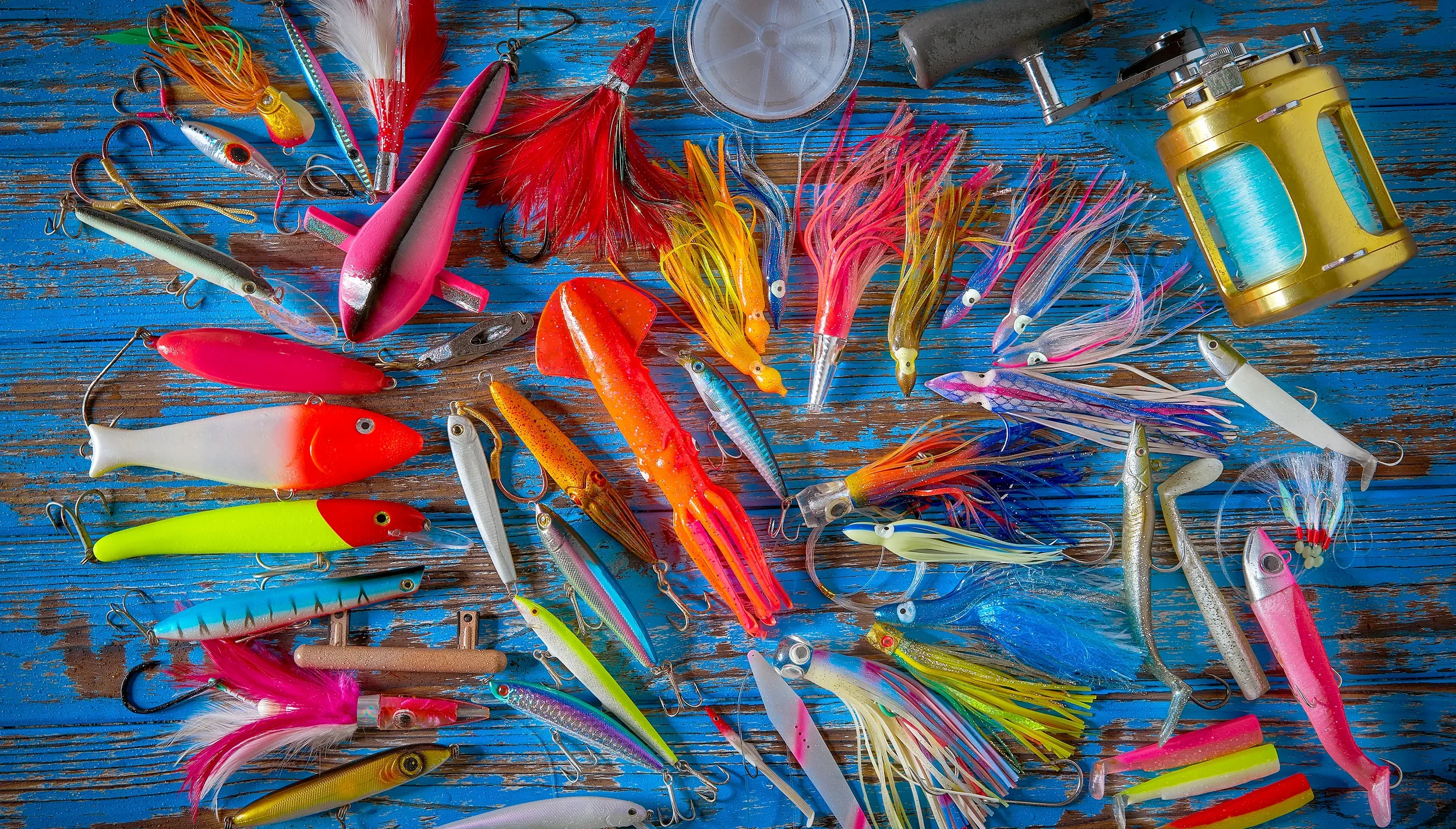 Sea fishing lures and reels in Denia, Costa Blanca