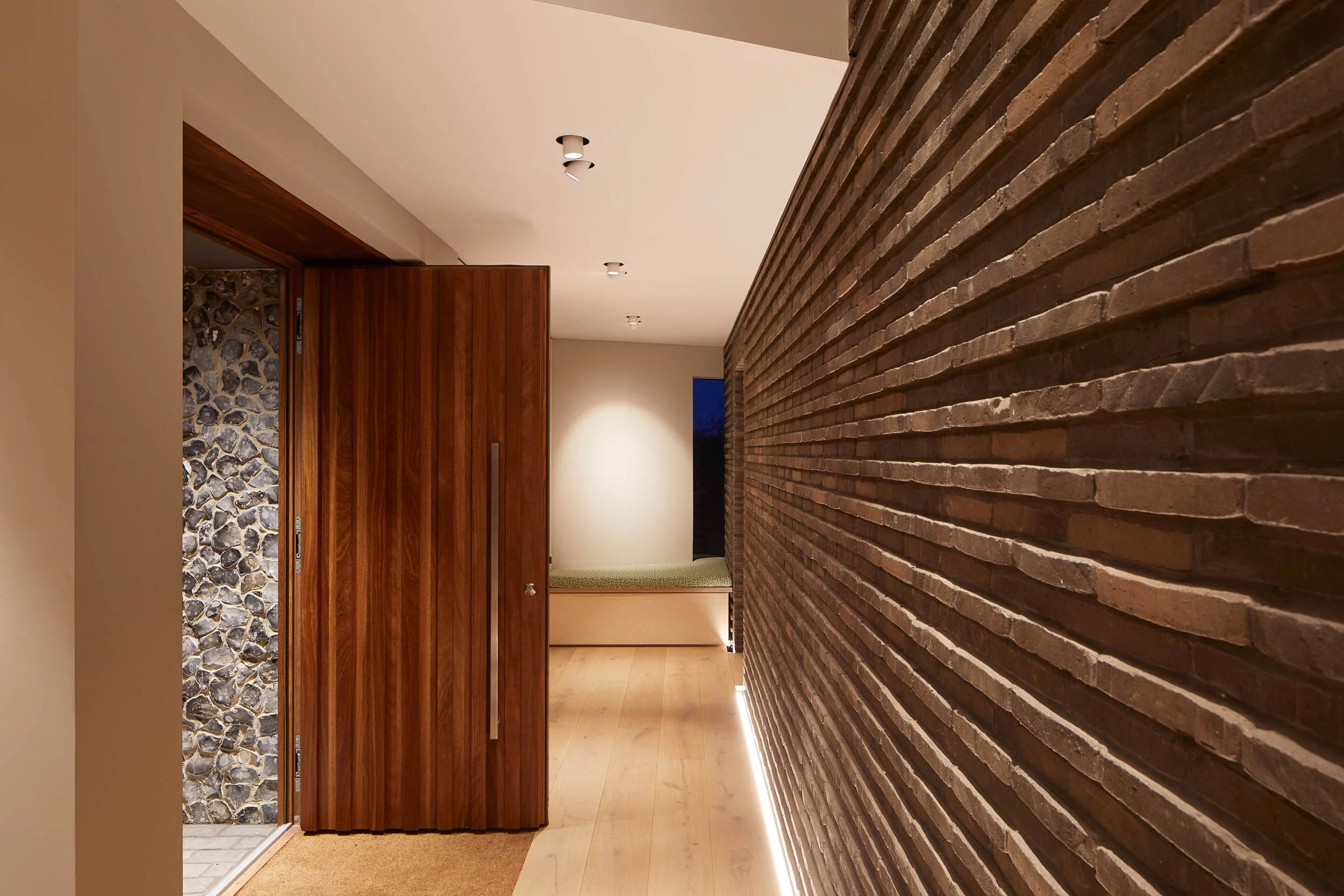An image of an inside wall and corridor