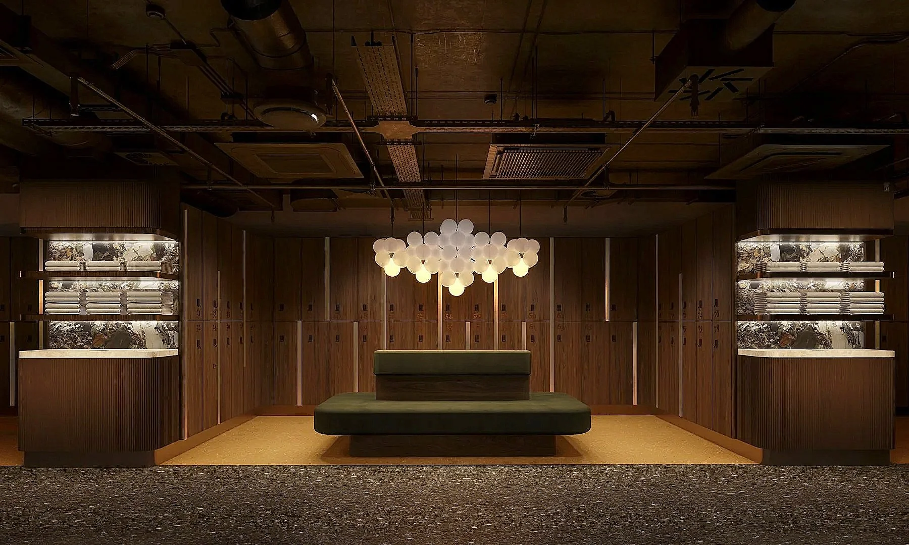 An image of Thirdspace's changing room