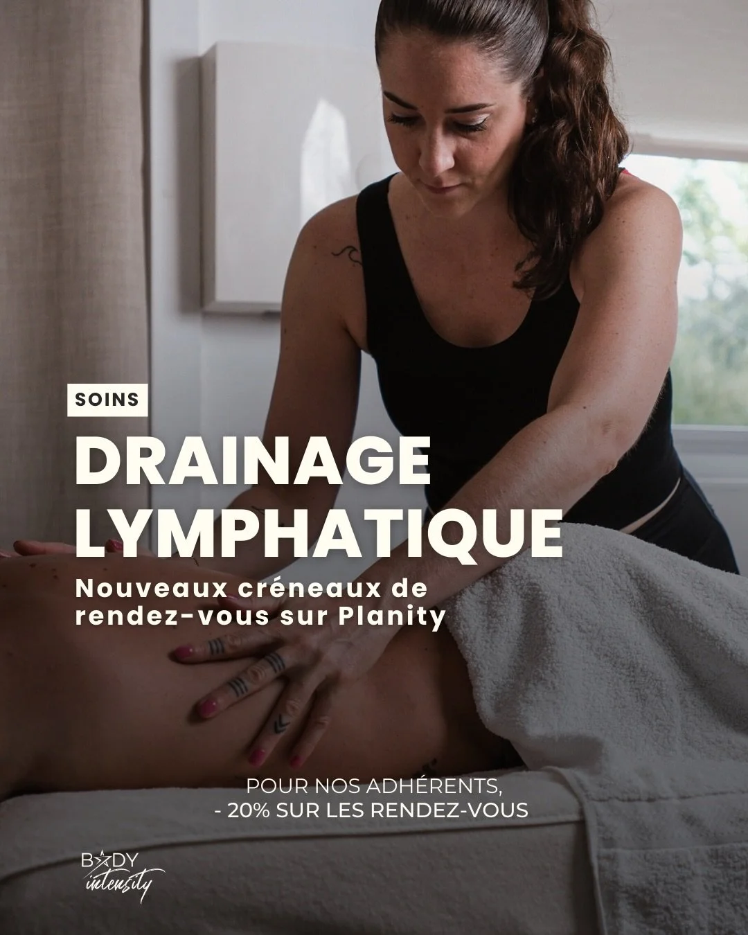 Chez Body Intensity, @chloe_lafontan vous accompagne avec des soins pens&eacute;s pour le bien-&ecirc;tre et la r&eacute;cup&eacute;ration sportive. Le drainage lymphatique (m&eacute;thode Renata Fran&ccedil;a) permet de rel&acirc;cher les tensions e