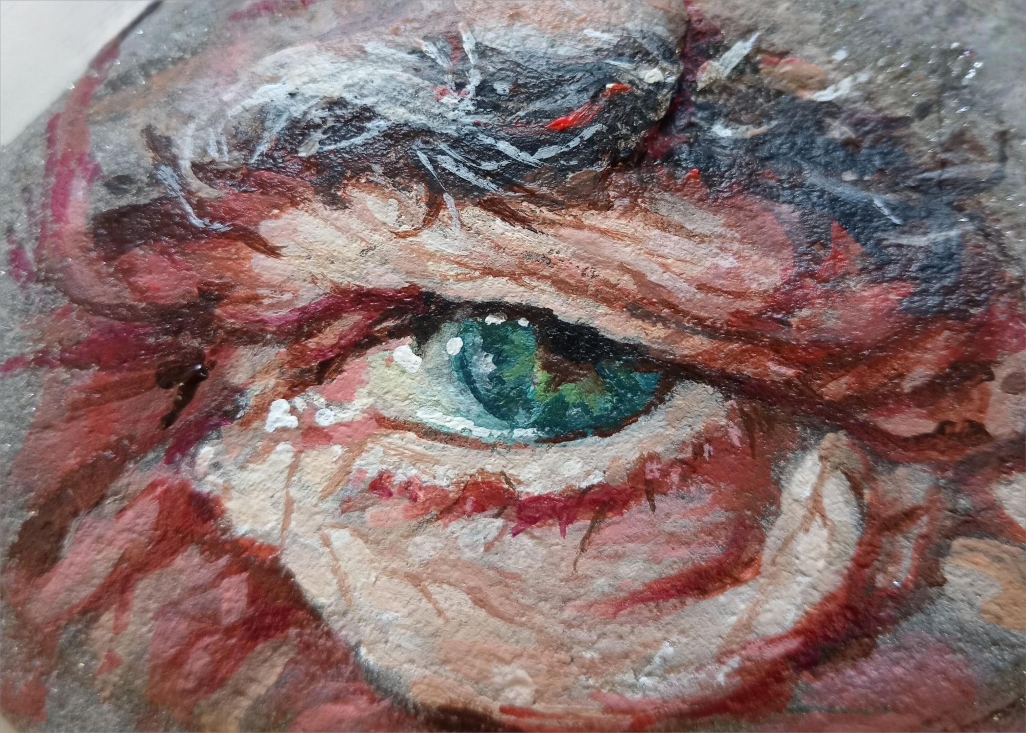 Eye Detail, Acrylic on Stone