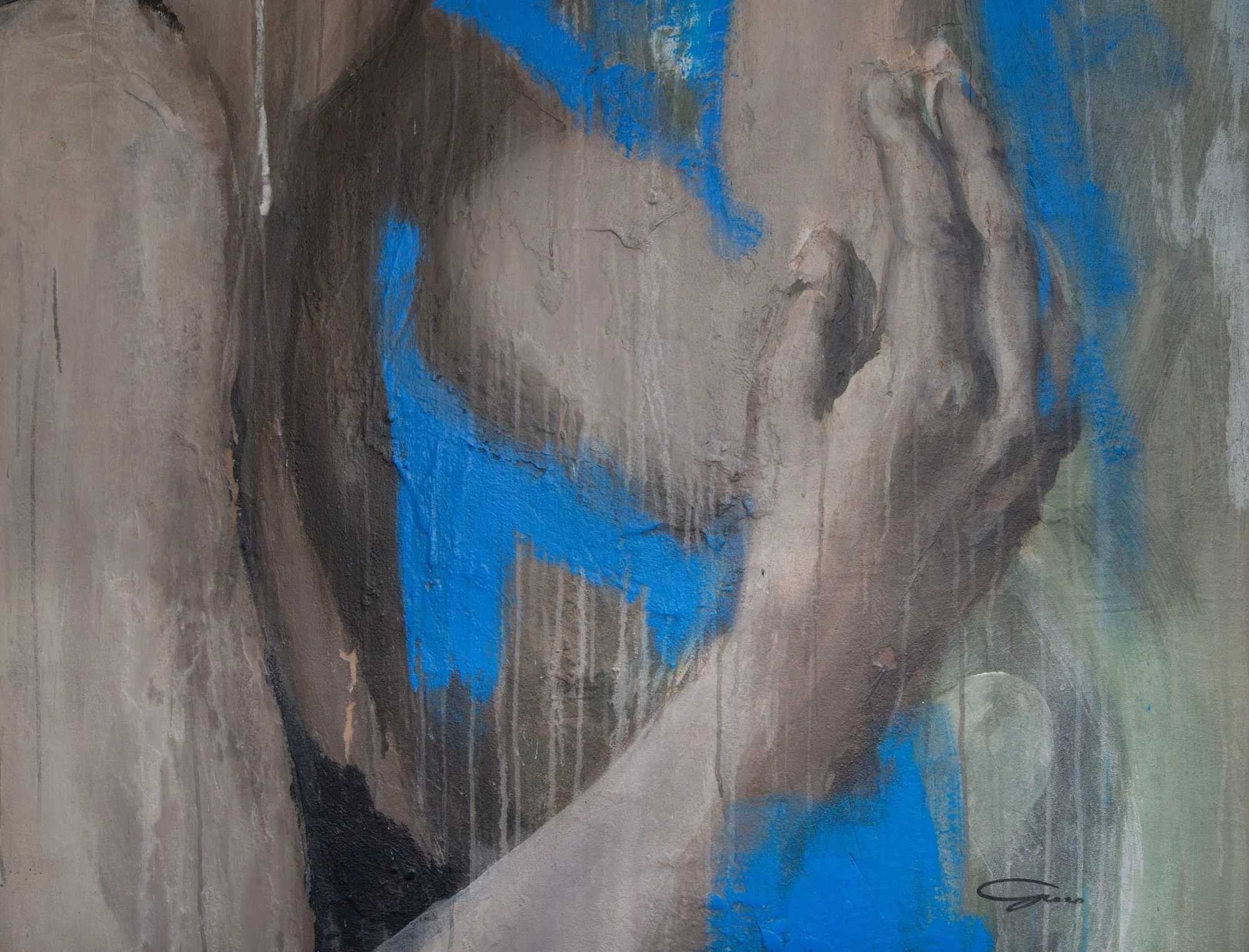 Lost, acrylic and mixed media in wooden panel, 120 x 200 cm, 2019