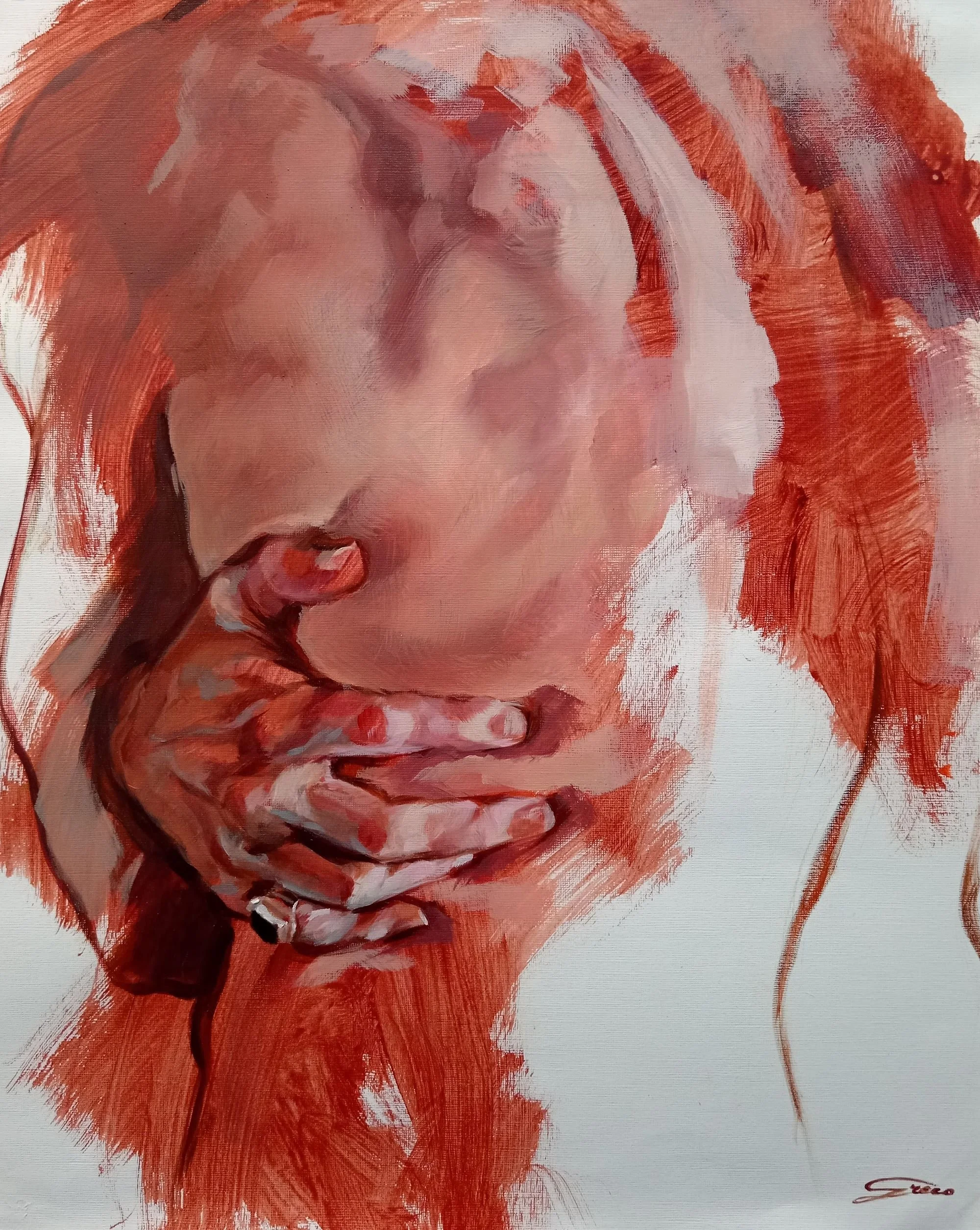 Winter, oil and acrylic on paper, 2024