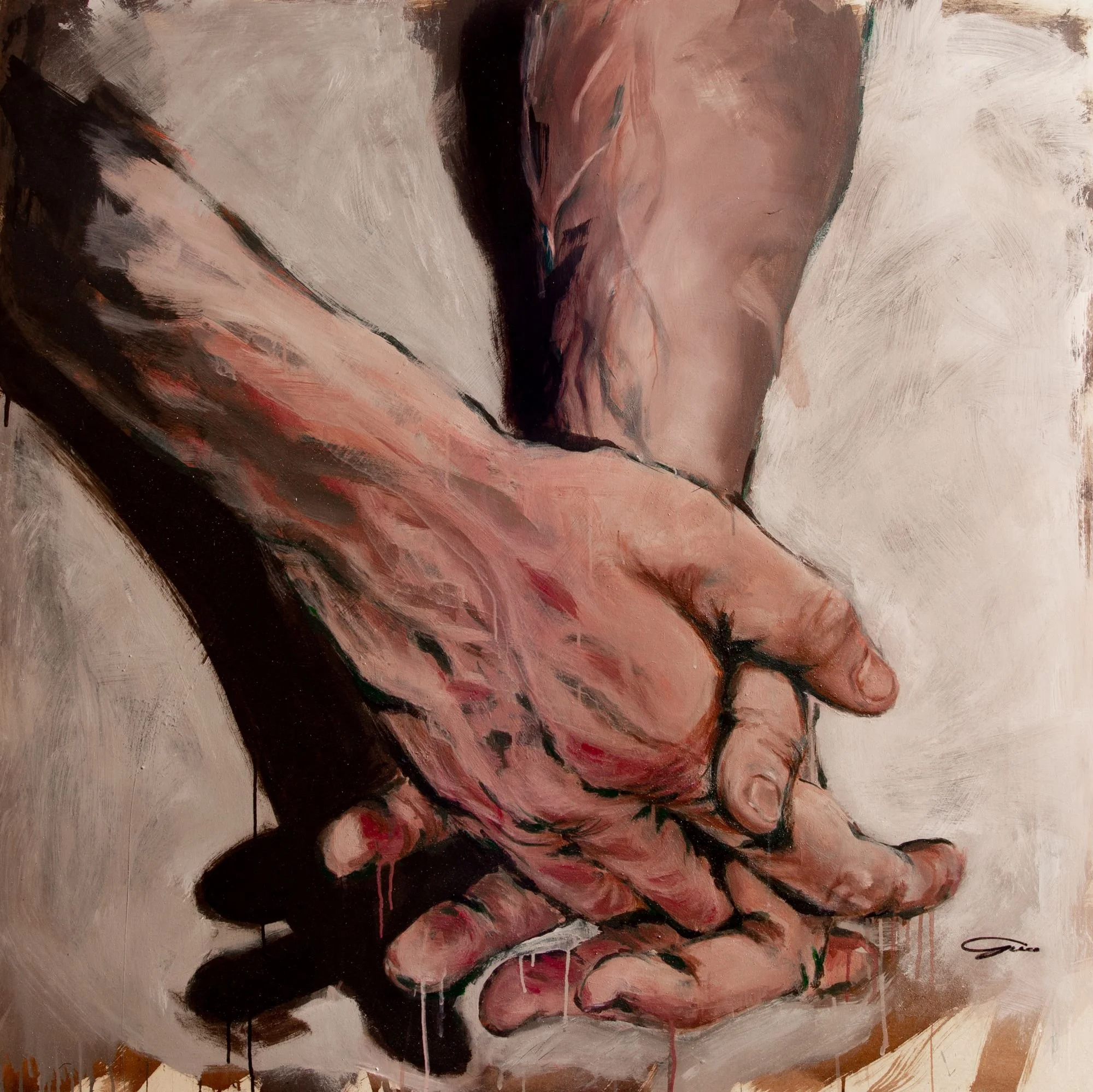 Prayer, acrylic on wood, 122 x 122 cm, 2019