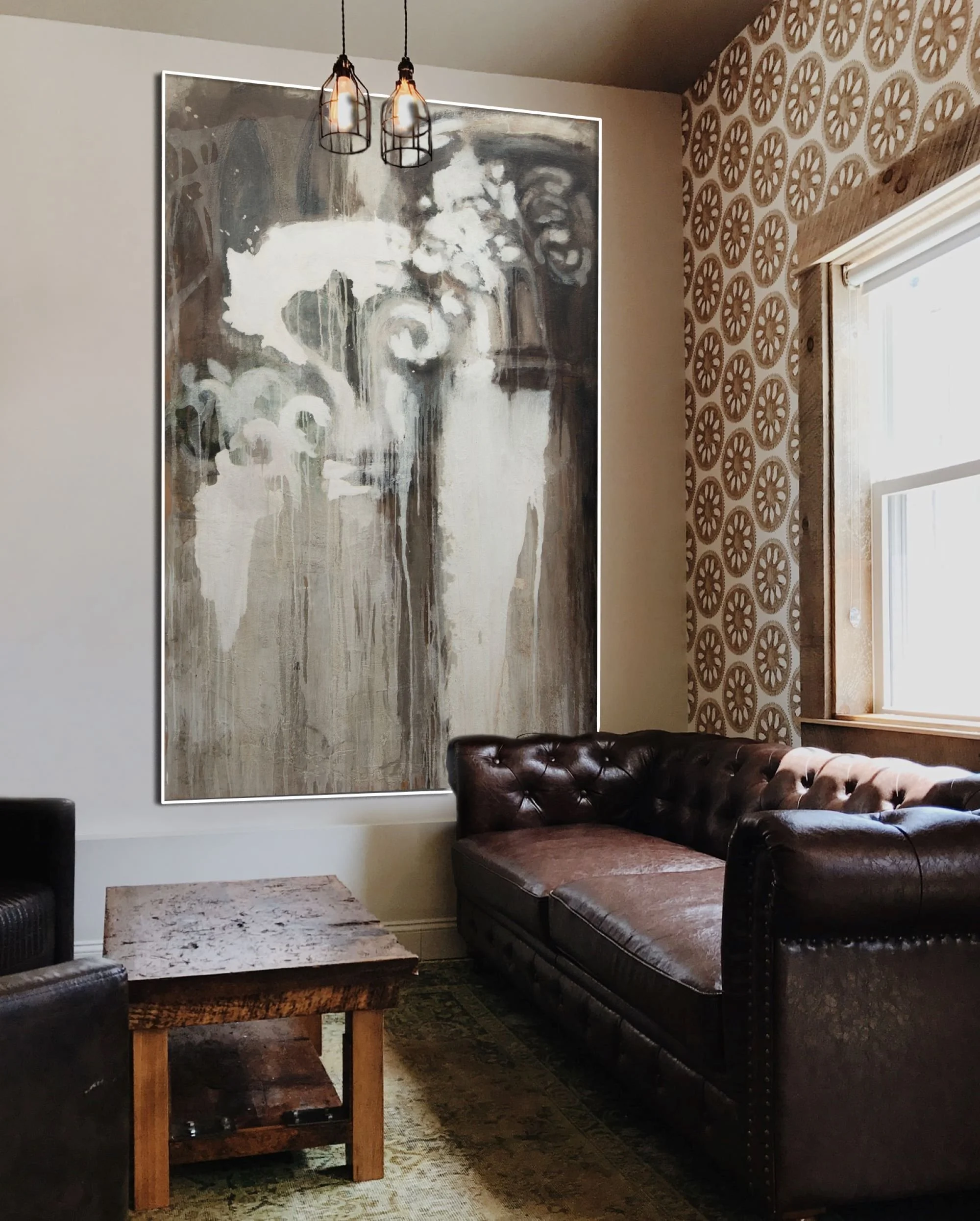 Fade-out, acrylic and mixed media on wooden panel, 2018