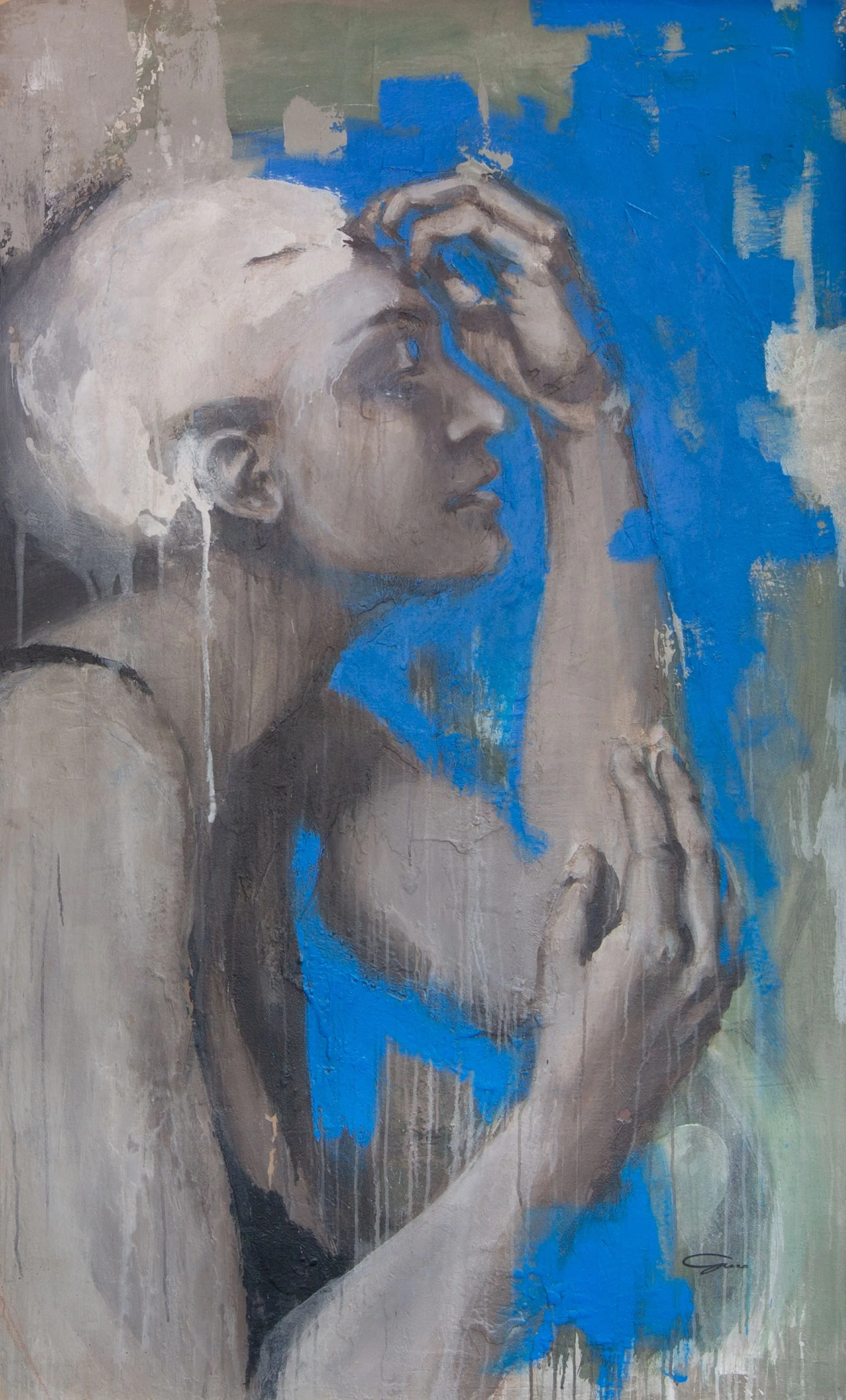 Lost, acrylic and mixed media in wooden panel, 120 x 200 cm, 2019