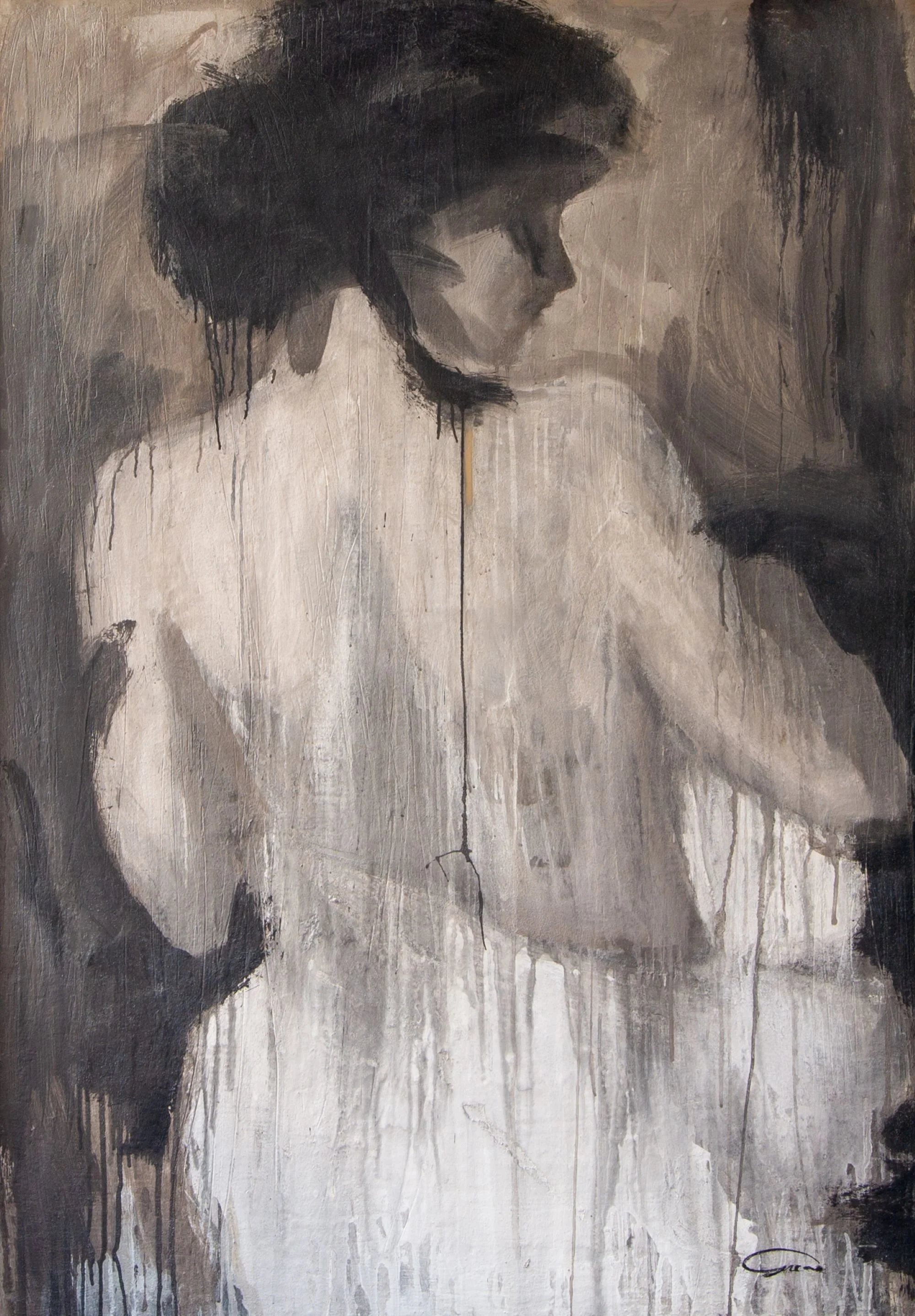 Gestures, acrylic on wooden panel, 2018