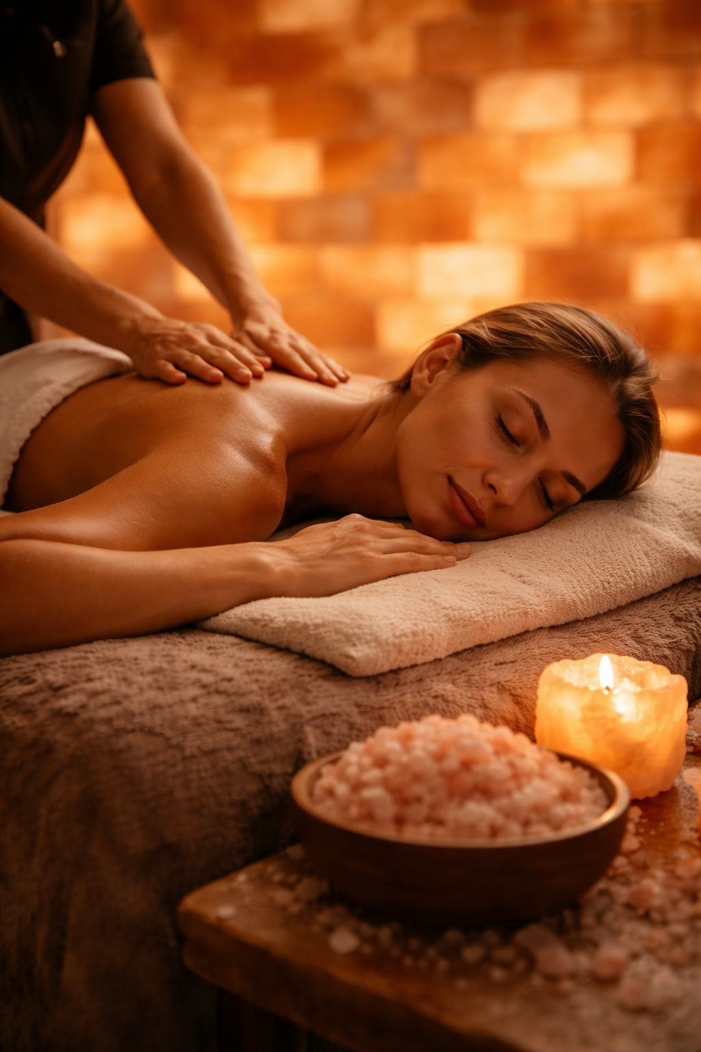 Himalayan salt cave massage in Banbury – luxury salt therapy ritual
