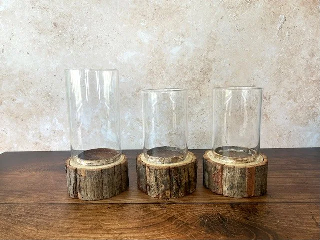 Set of Three Rustic Candle Holders