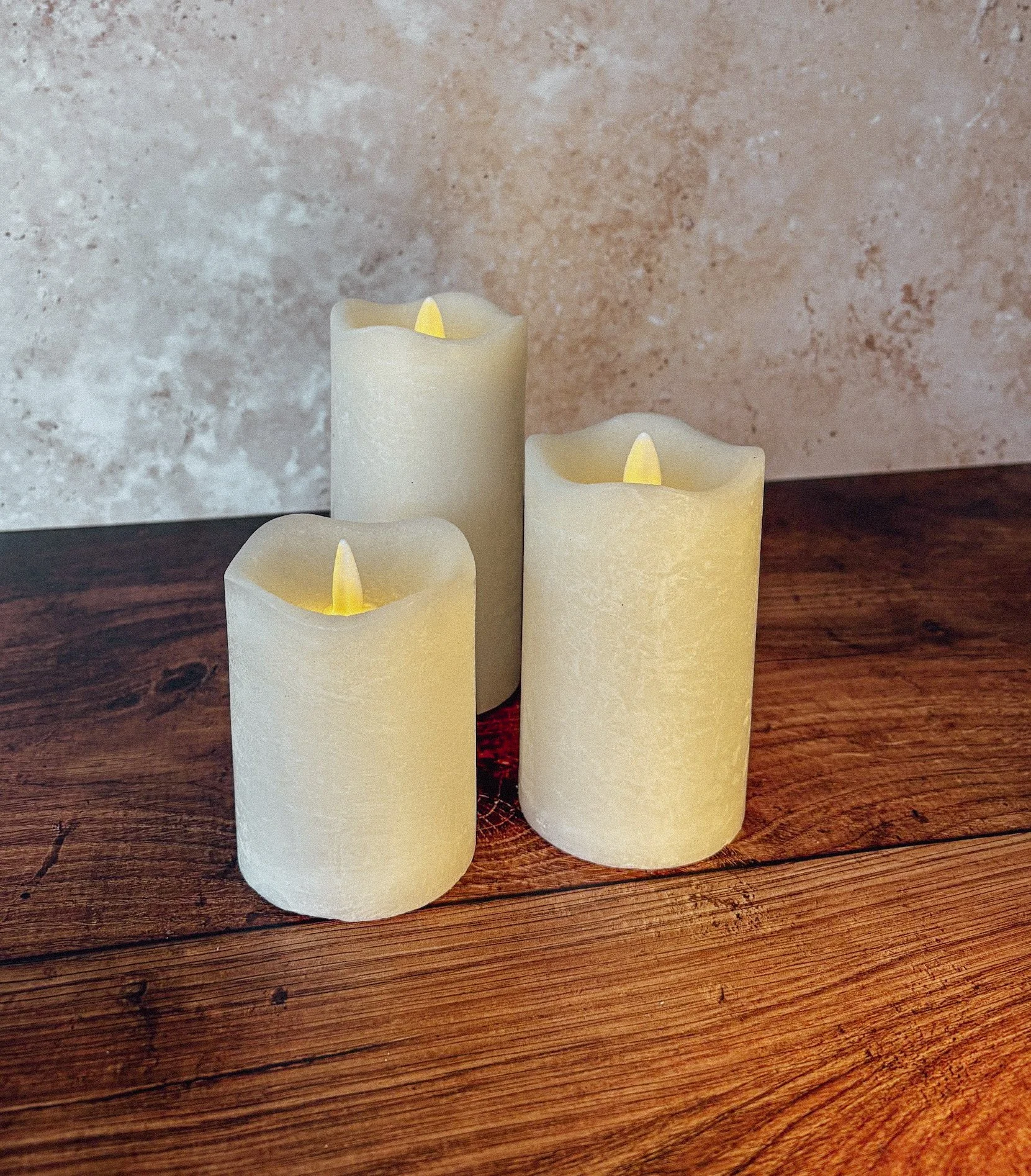 Set of Three Wax Candle (LED)