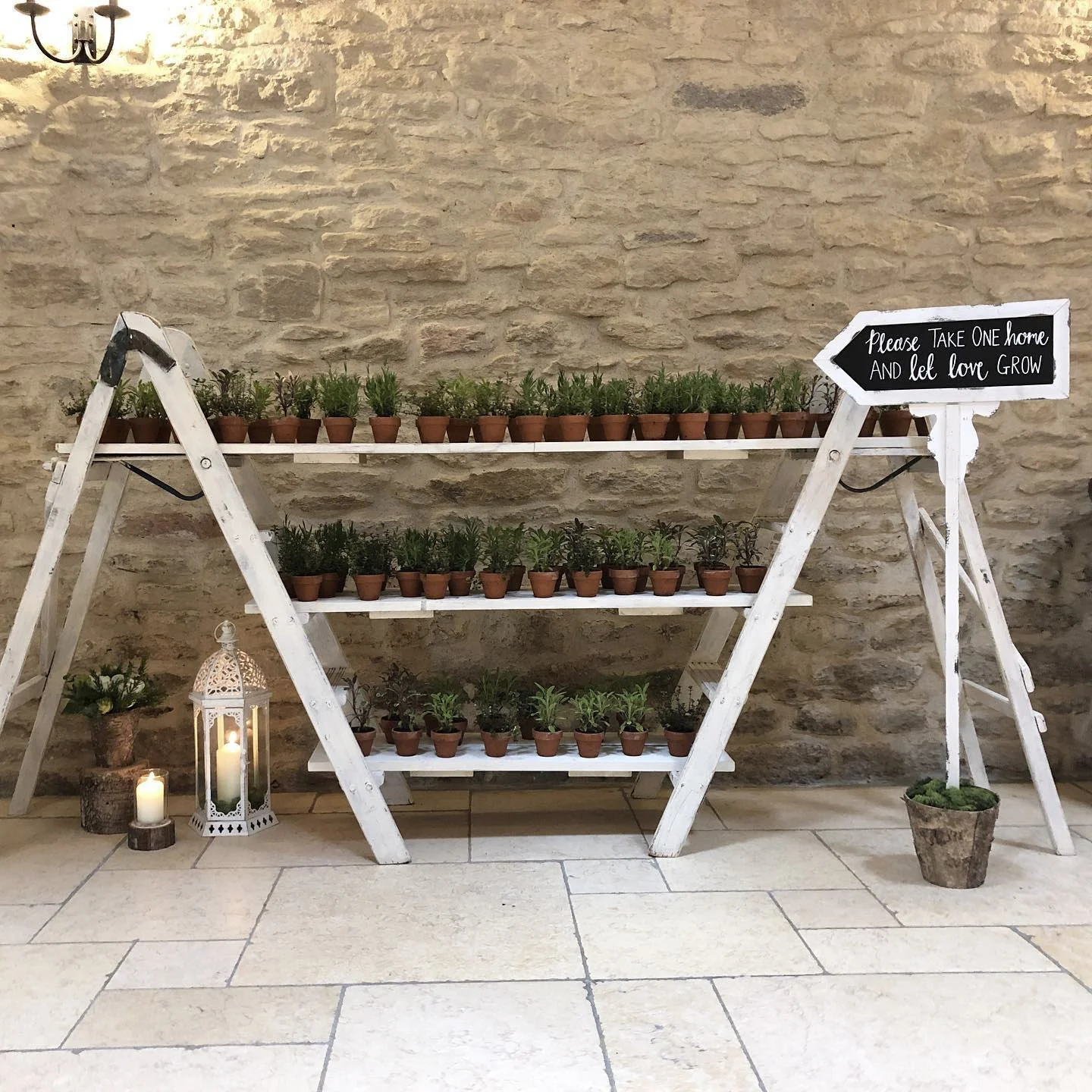 Rustic Ladders with Shelving