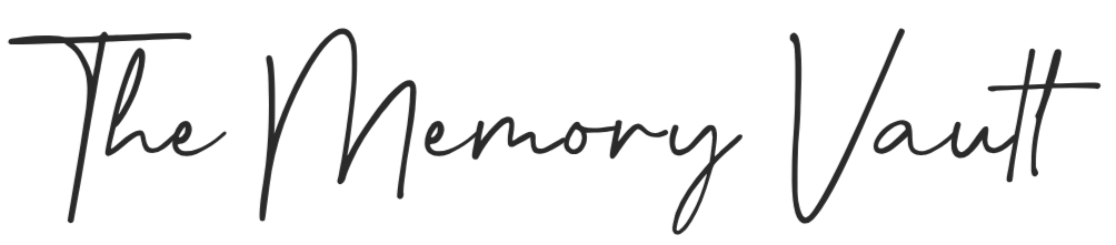 Text reads 'The Memory Vault' in a script font.