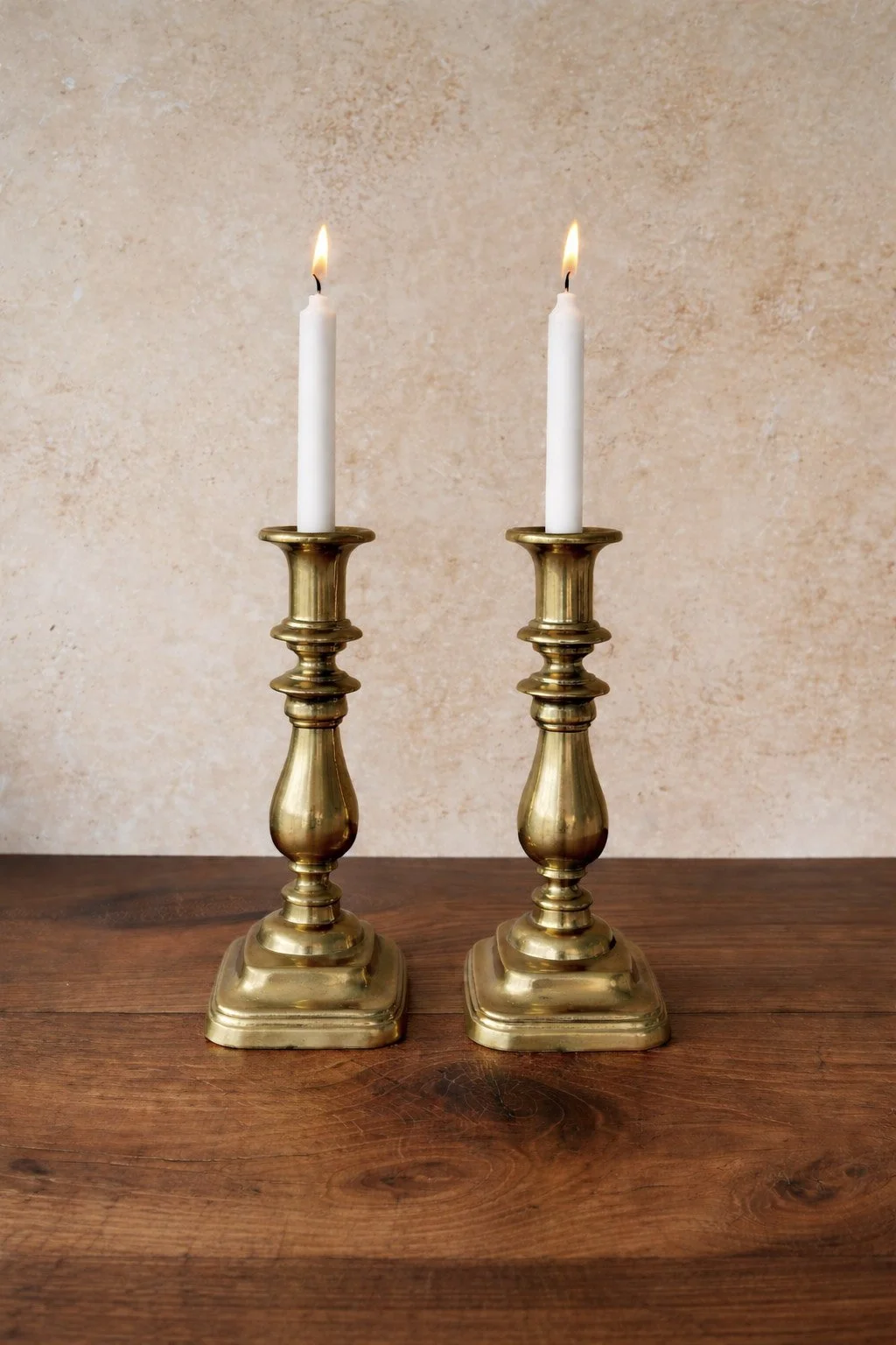 Set of Two Brass Candlestick Holders