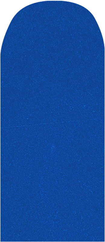 Close-up of a textured blue tab that floats on page.