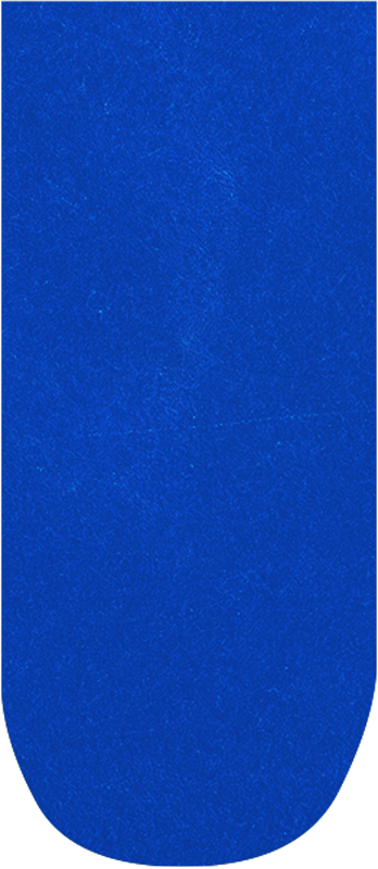 Close-up of a textured blue tab that floats on page.