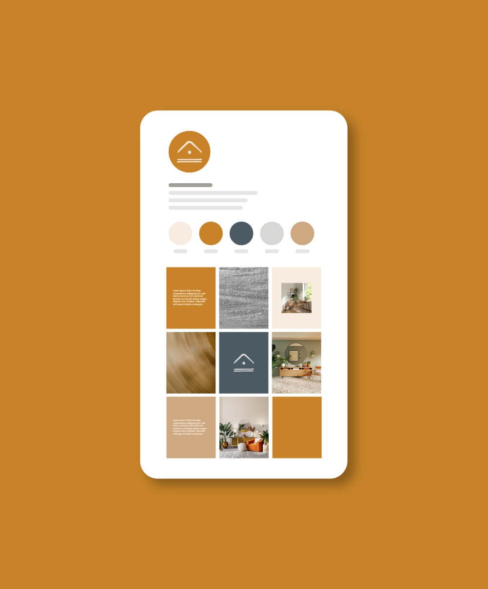 Visuel représentant un aperçu du feed Instagram de Reflets feng shui avec son identité visuelle.