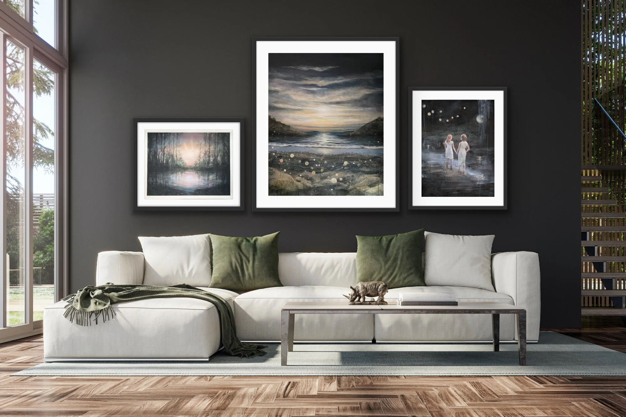 3 innrammet bilder på vegg. kunst JPG.JPG