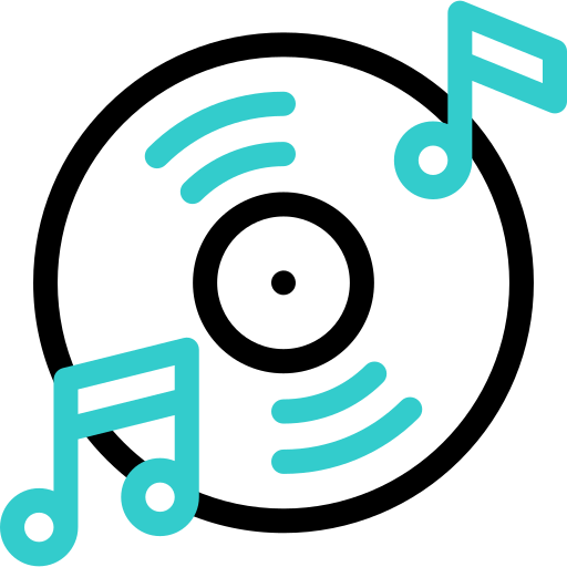 Two musical notes with Wi-Fi signal icons.