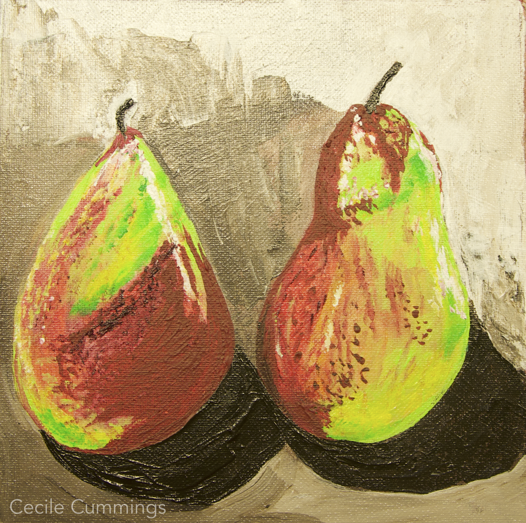 Pears No.1 (20x20cm) - Acrylic on canvas $160