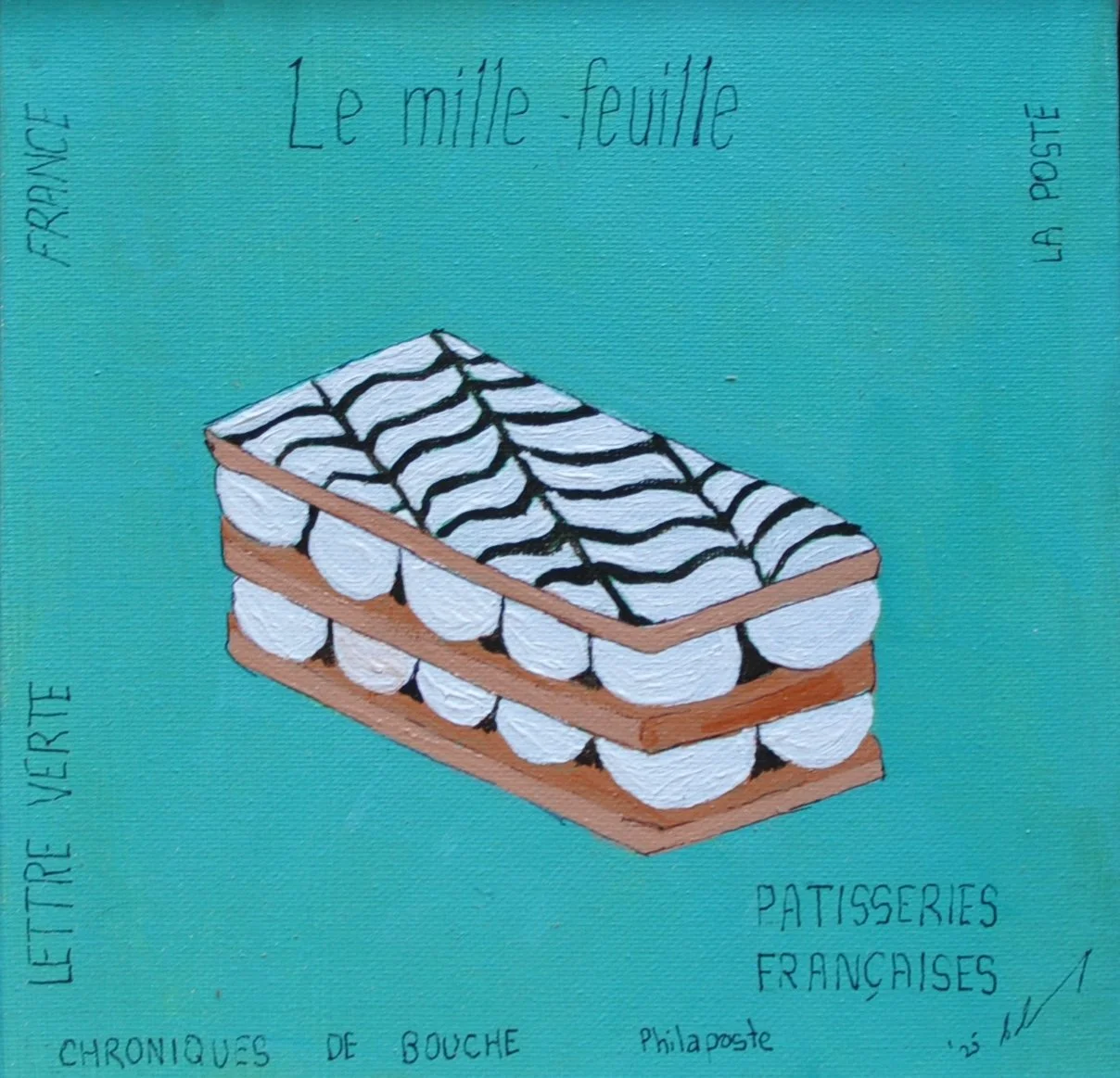 Timbres-poste Mille-feuille (20x20cm) - Acrylic on canvas $160