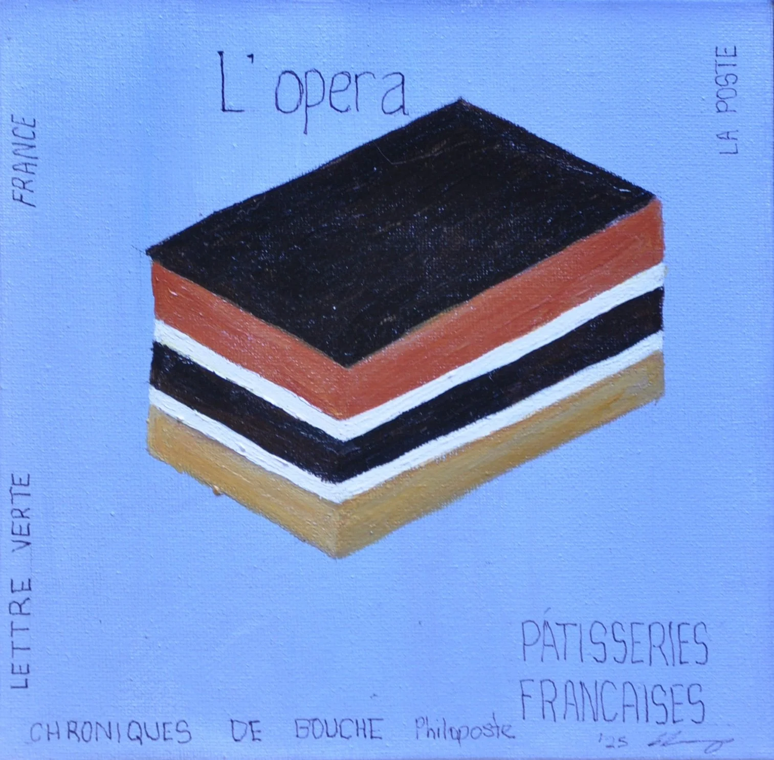 Timbres-poste L' opera (20x20cm) - Acrylic on canvas $160