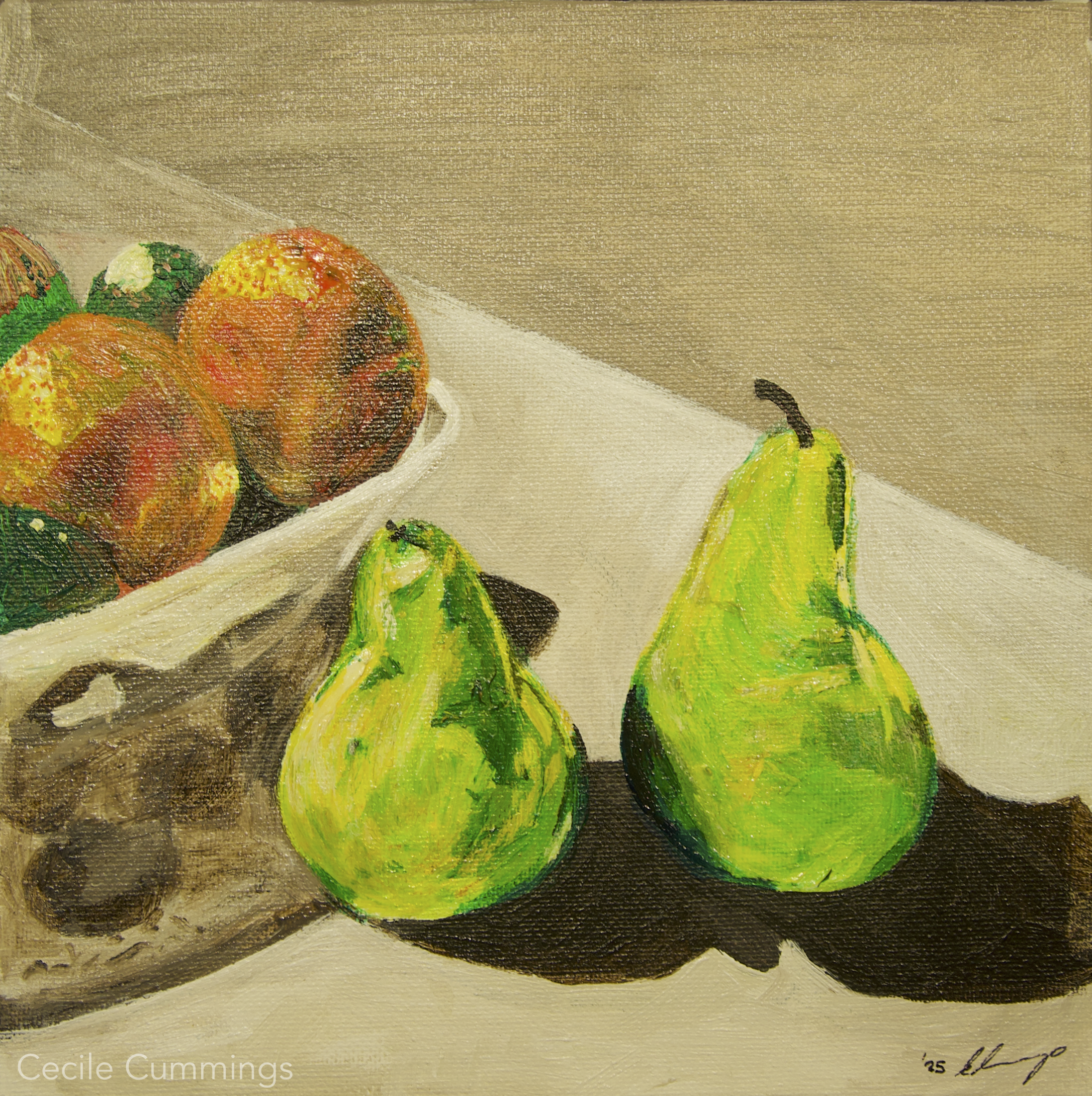 Pears No.2 (20x20cm) - Acrylic on canvas $160
