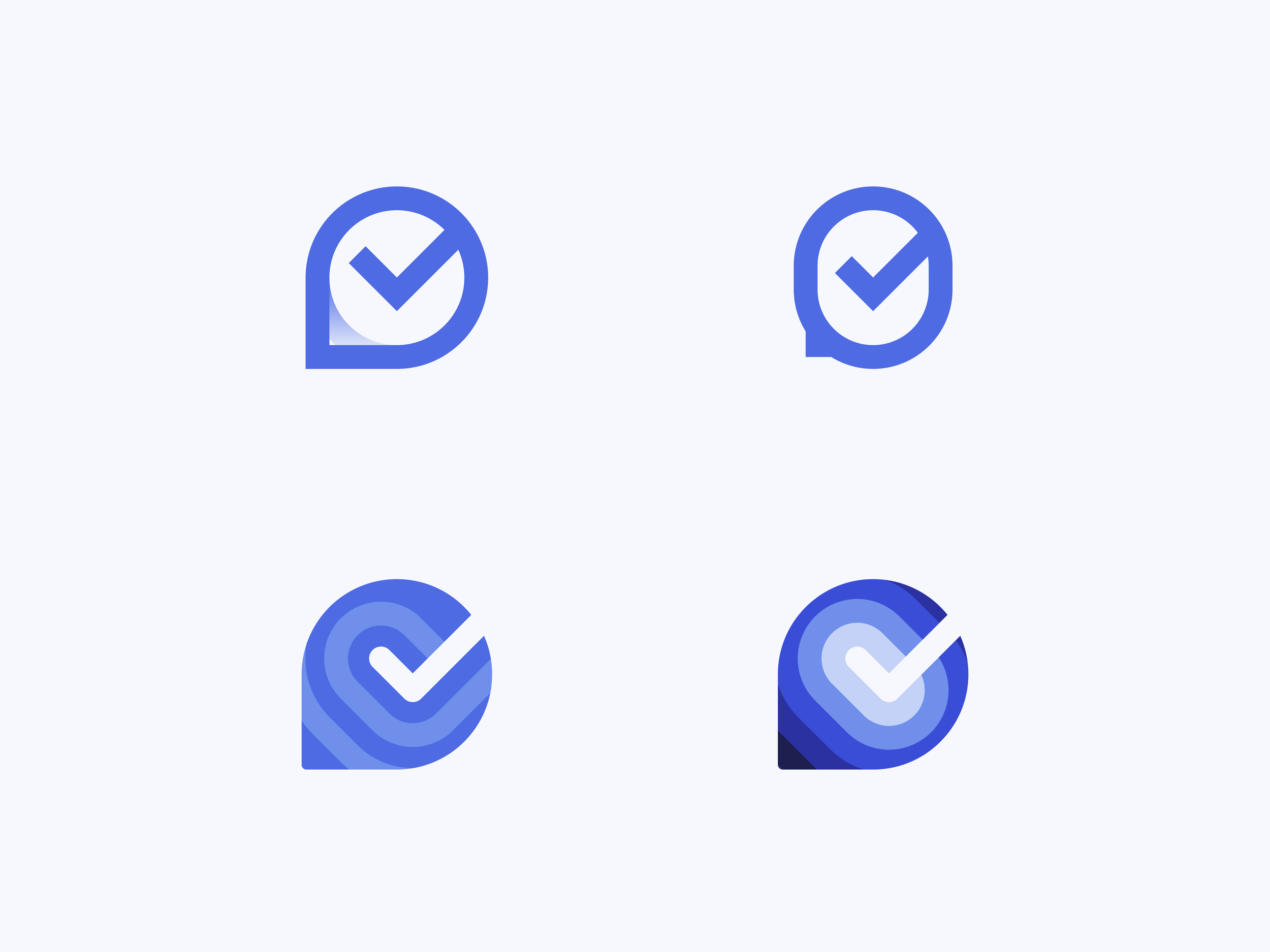 TexterID — Early logo drafts showing fingerprint and chat bubble explorations