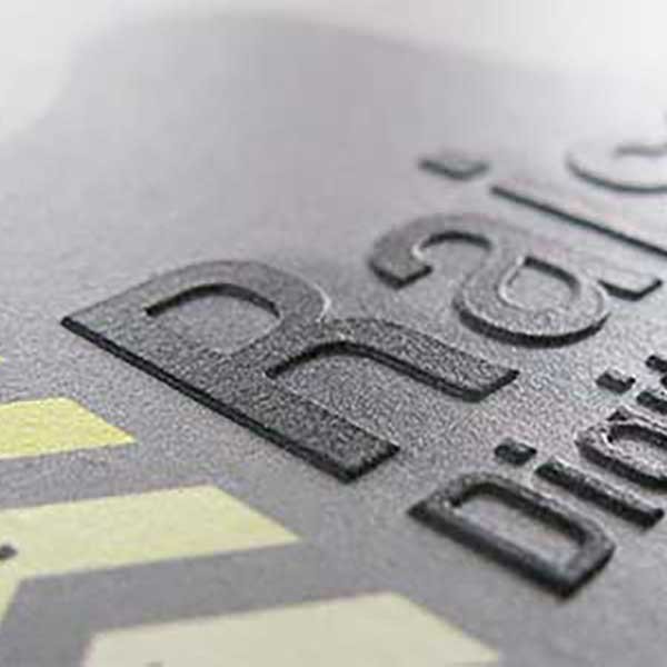 example of raised ink printing on a notebook