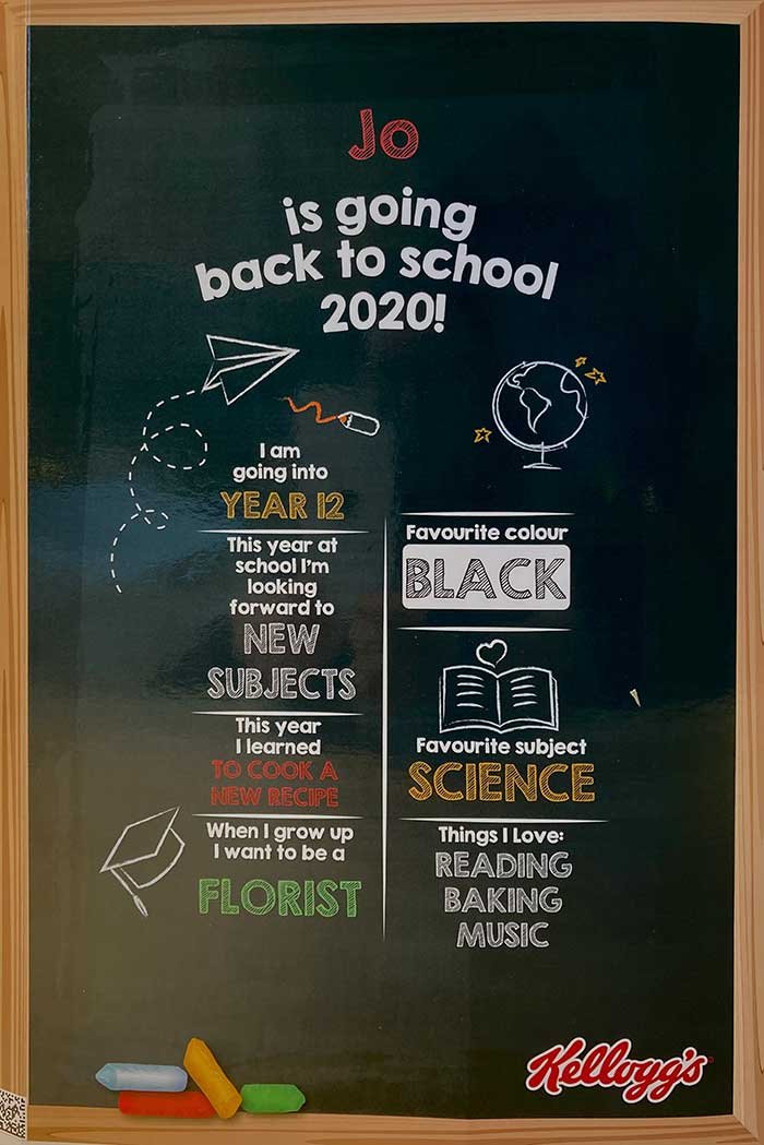 personalised cornflakes back of box