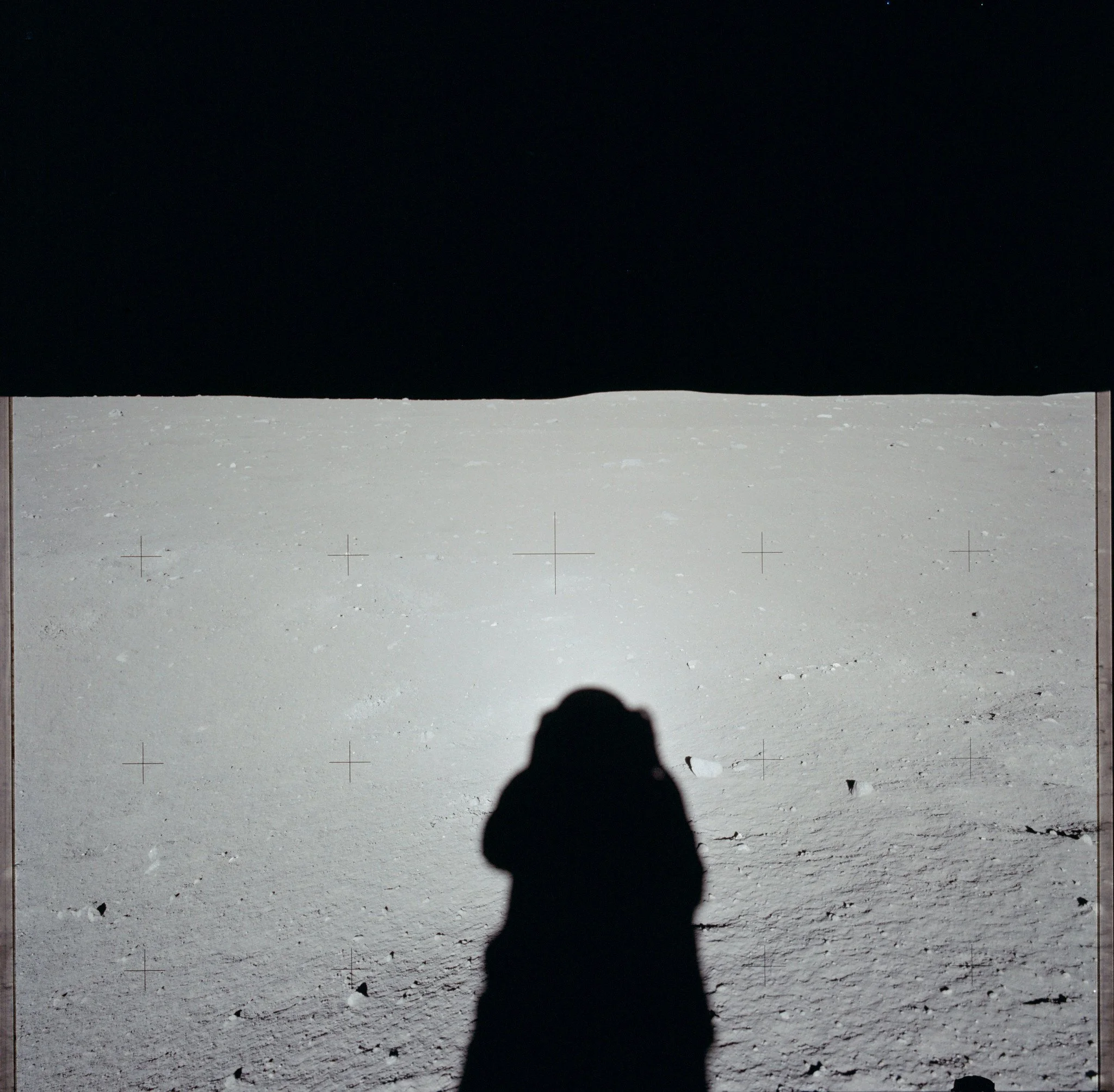 astronaut shadow on the moon