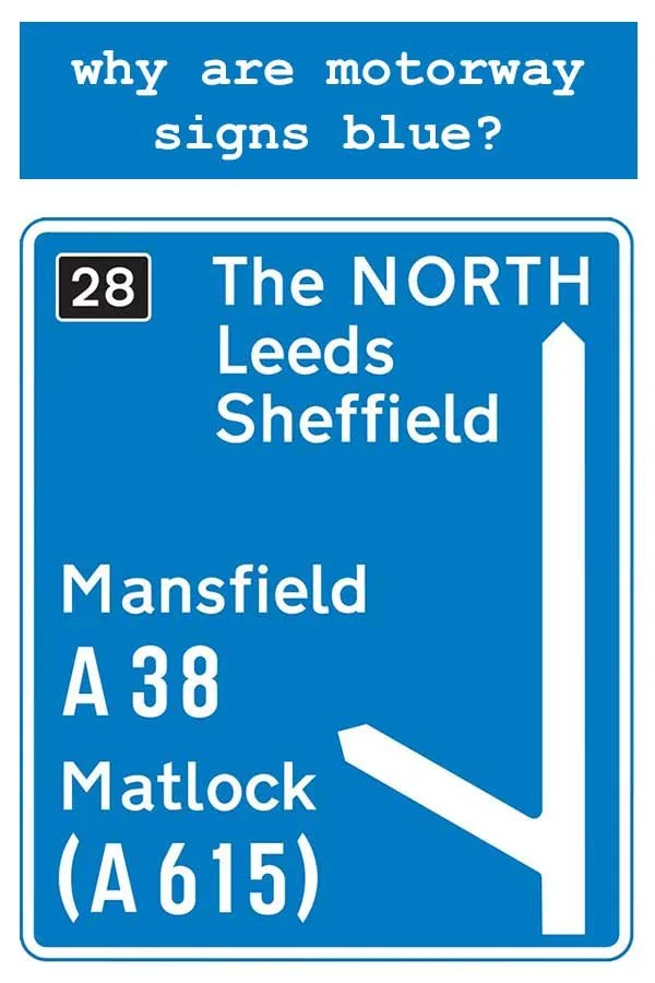 uk blue motorway road sign