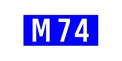 m74 road sign