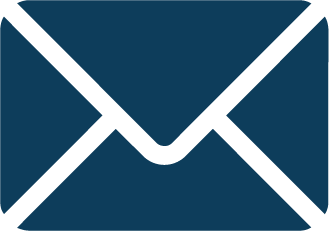 An envelope icon with a dark blue background.