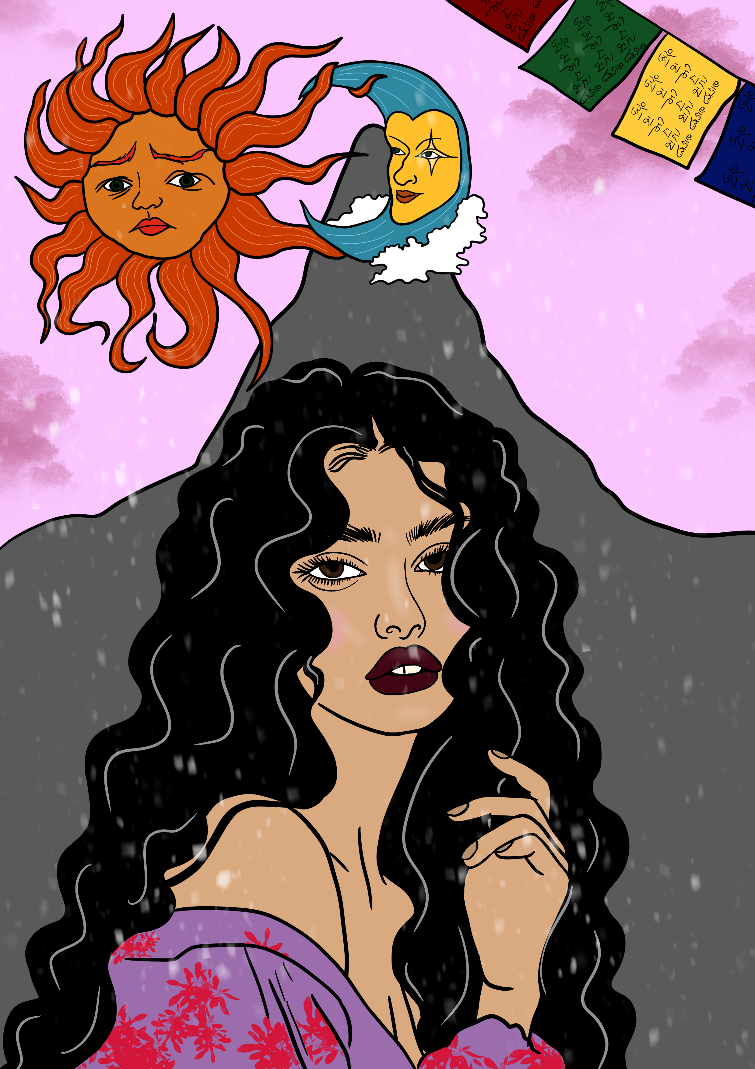 Meditation in Tibet (2024) 
Sun and moon inspired by Ruby Li